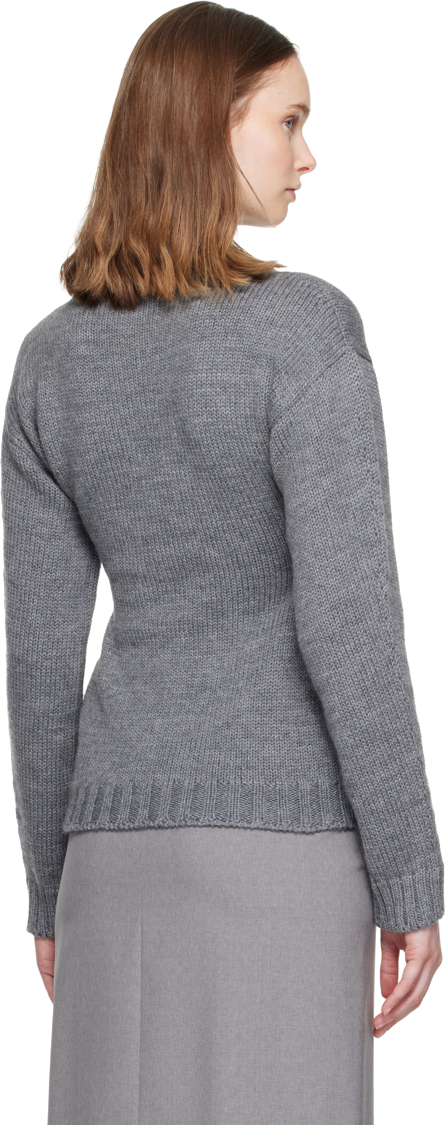 Jil Sander - Pull Hourglass gris en laine