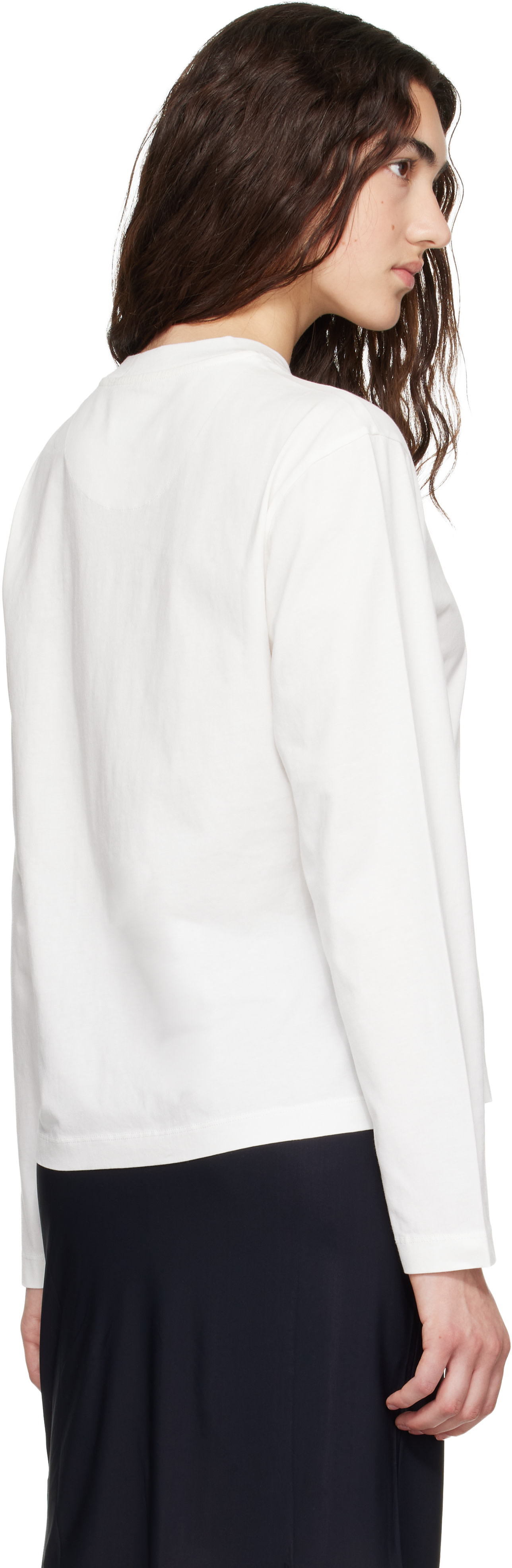 Jil Sander: ホワイト コットン クルーネック Tシャツ | SSENSE 日本