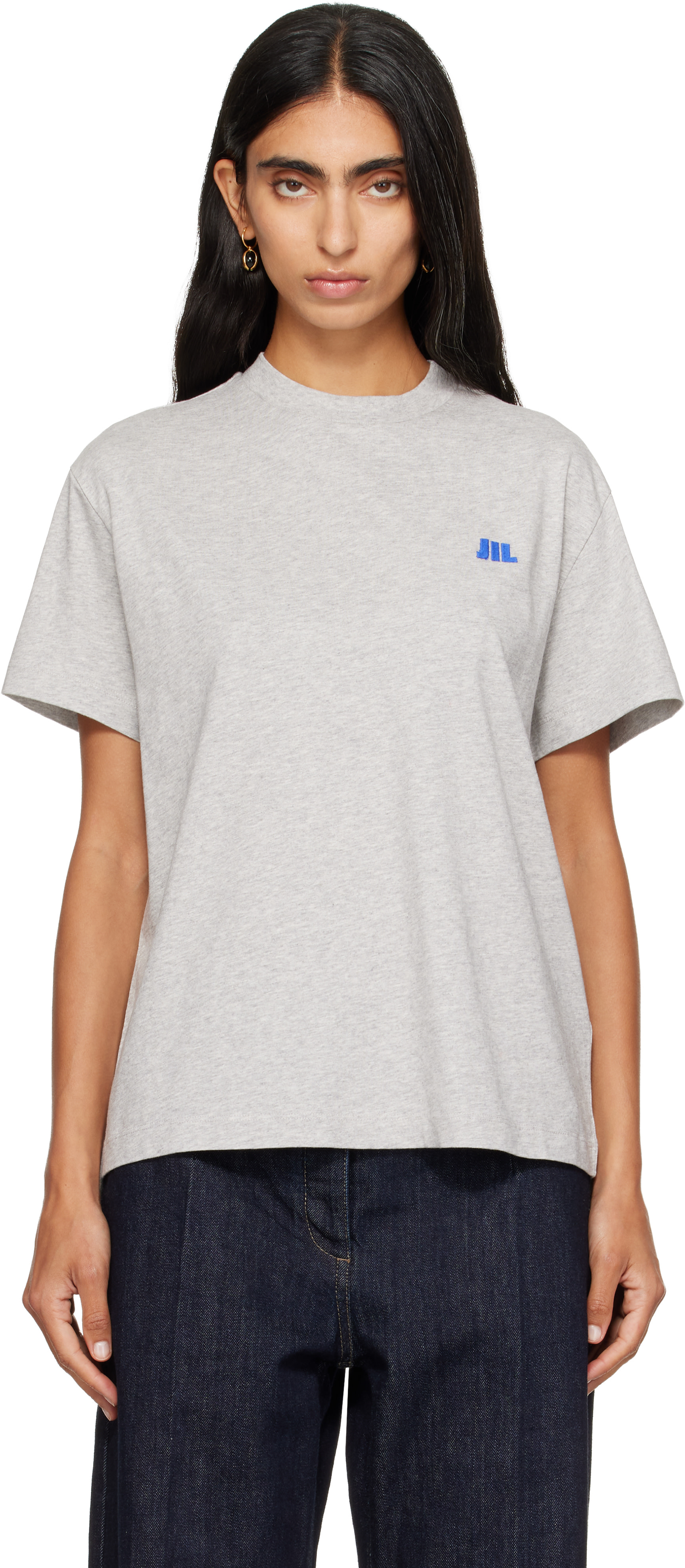 Jil Sander: Gray Cotton Crew-Neck T-shirt | SSENSE