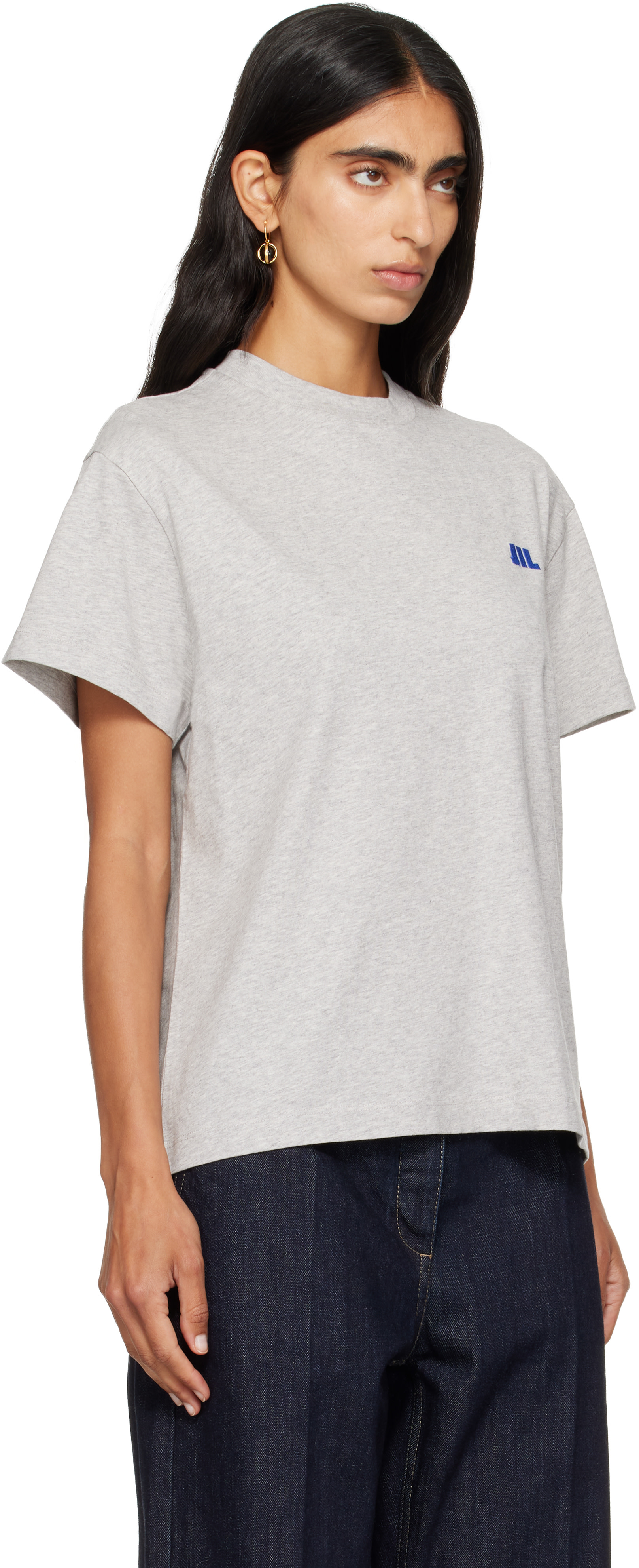 Jil Sander: Gray Cotton Crew-Neck T-shirt | SSENSE