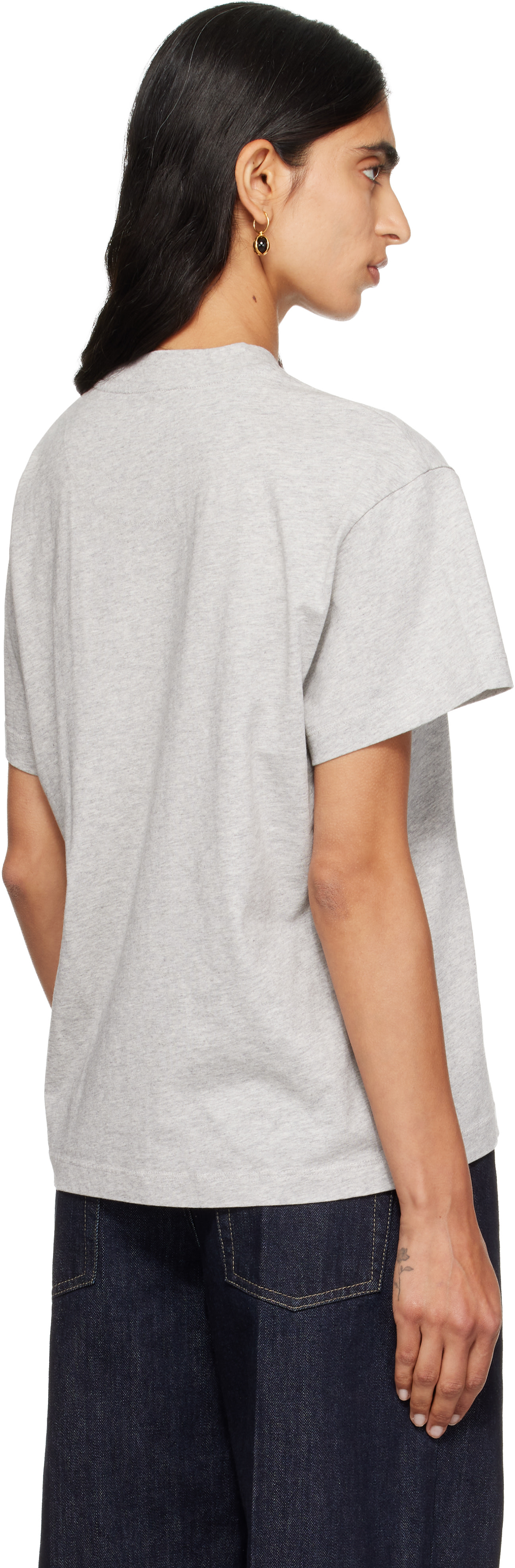 Jil Sander: Gray Cotton Crew-Neck T-shirt | SSENSE