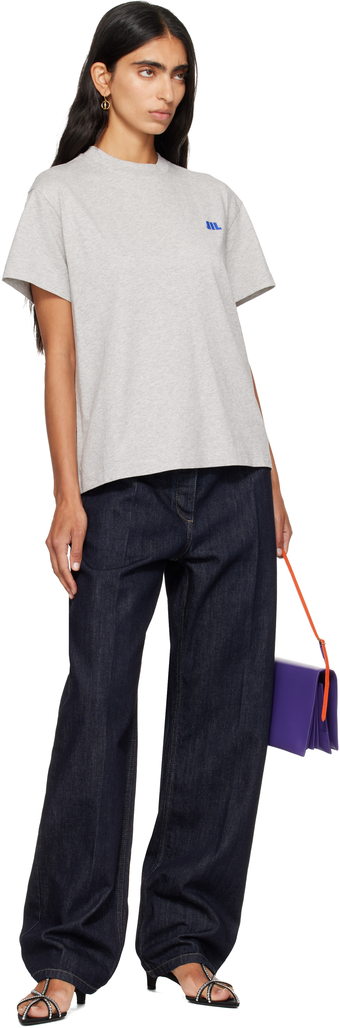 Jil Sander: Gray Cotton Crew-Neck T-shirt | SSENSE