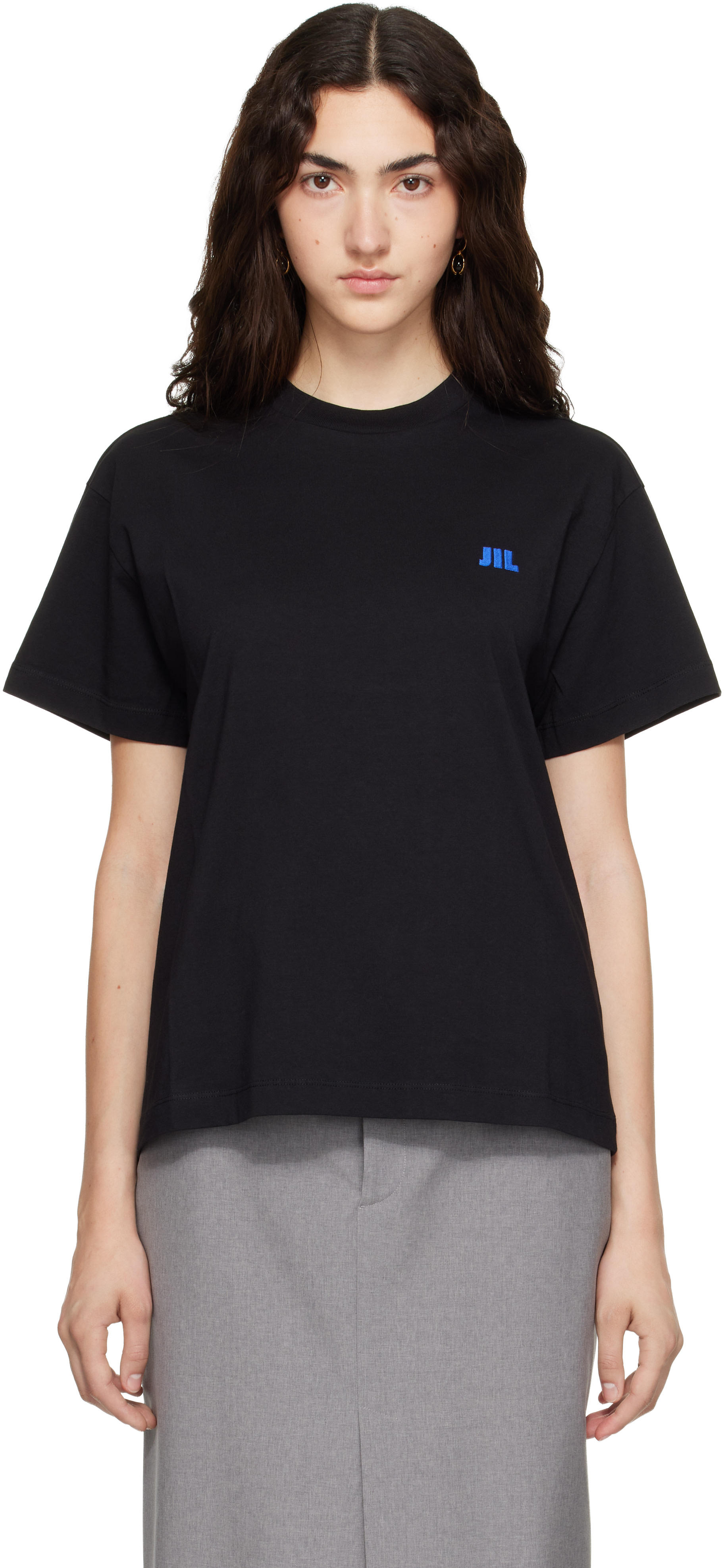 JIL SANDER コットンジャージーTシャツ Jil Sander: Black Cotton Crew-Neck T-shirt | SSENSE
