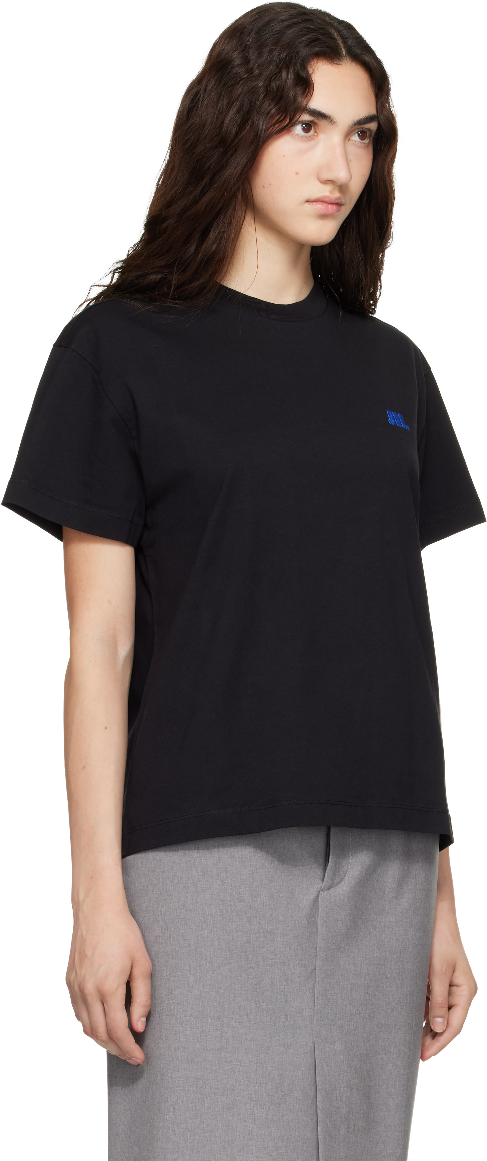 Jil Sander: Black Cotton Crew-Neck T-shirt | SSENSE