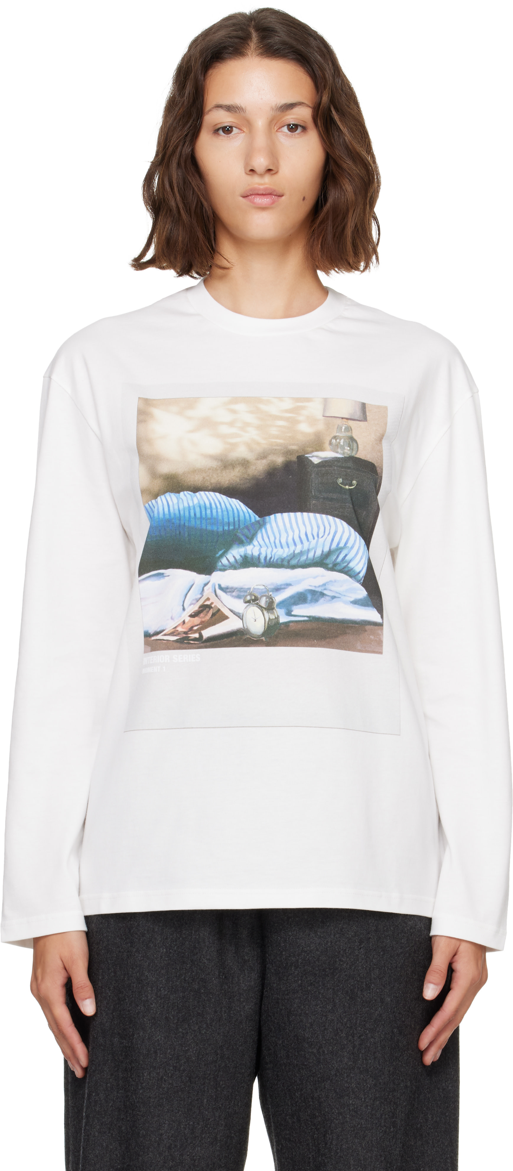 Jil Sander: Off-White Photograph Long-Sleeve T-shirt | SSENSE