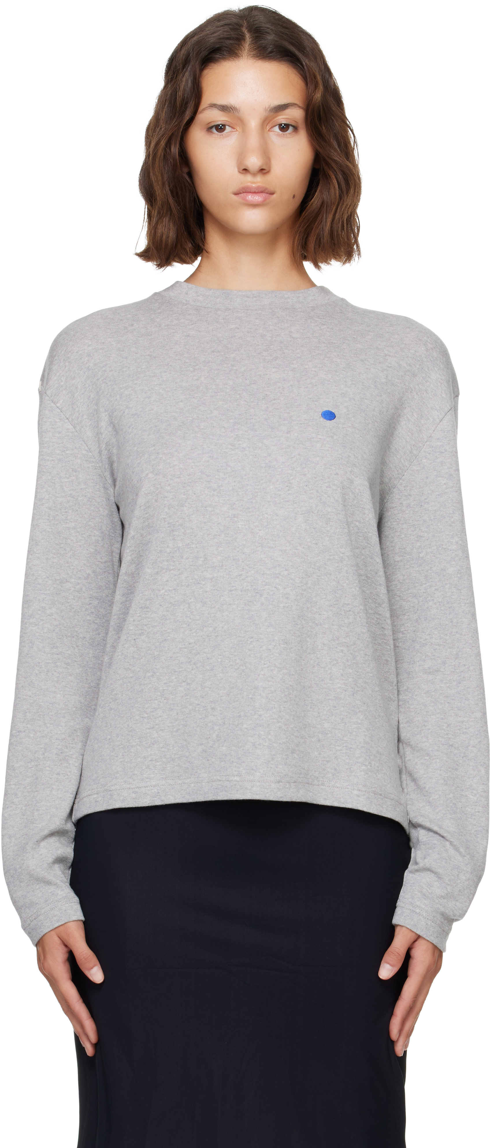Jil Sander: グレー コットンカシミヤ Tシャツ | SSENSE 日本