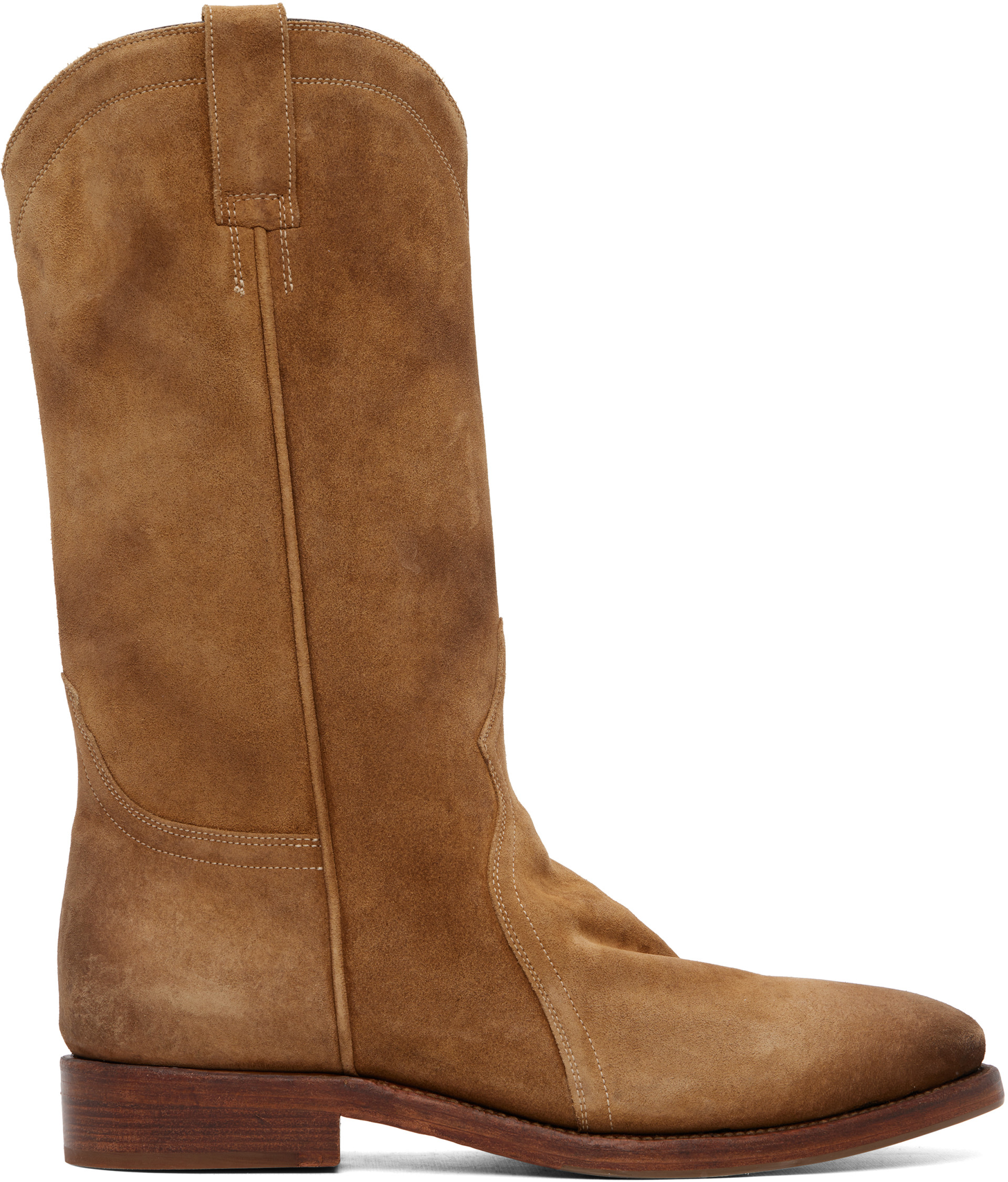 Jil Sander - Bottes brun clair en suède