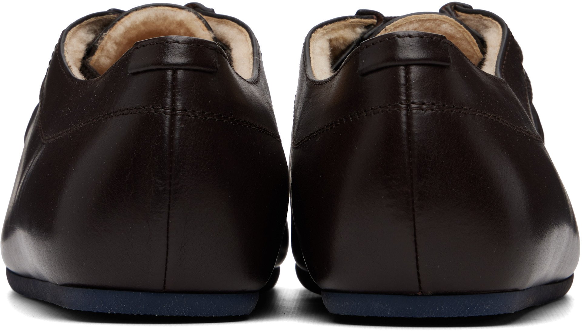 Jil Sander - Derbys brun et bleu à laçage
