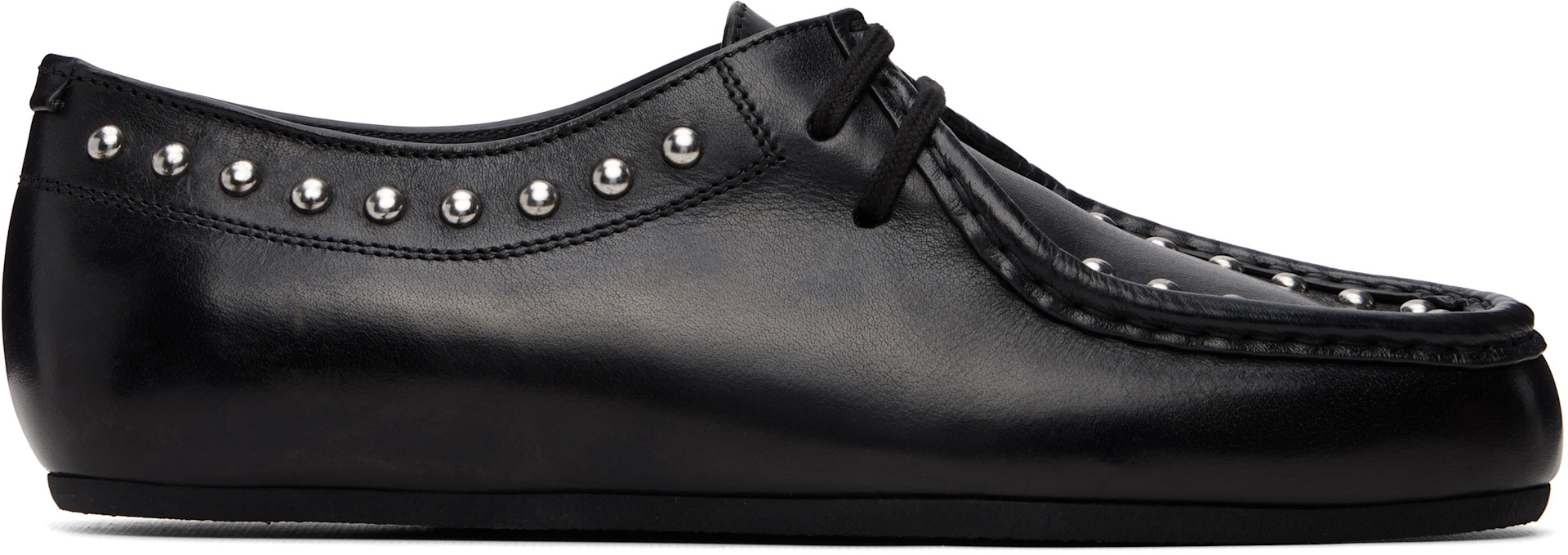 Jil Sander: Black Hood Lace-Up Derbys | SSENSE