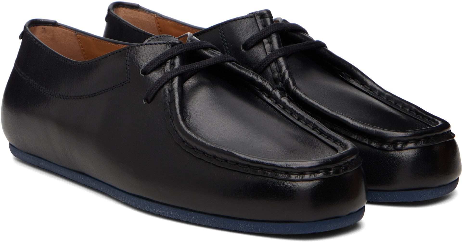 Jil Sander - Derbys noir et bleu à laçage