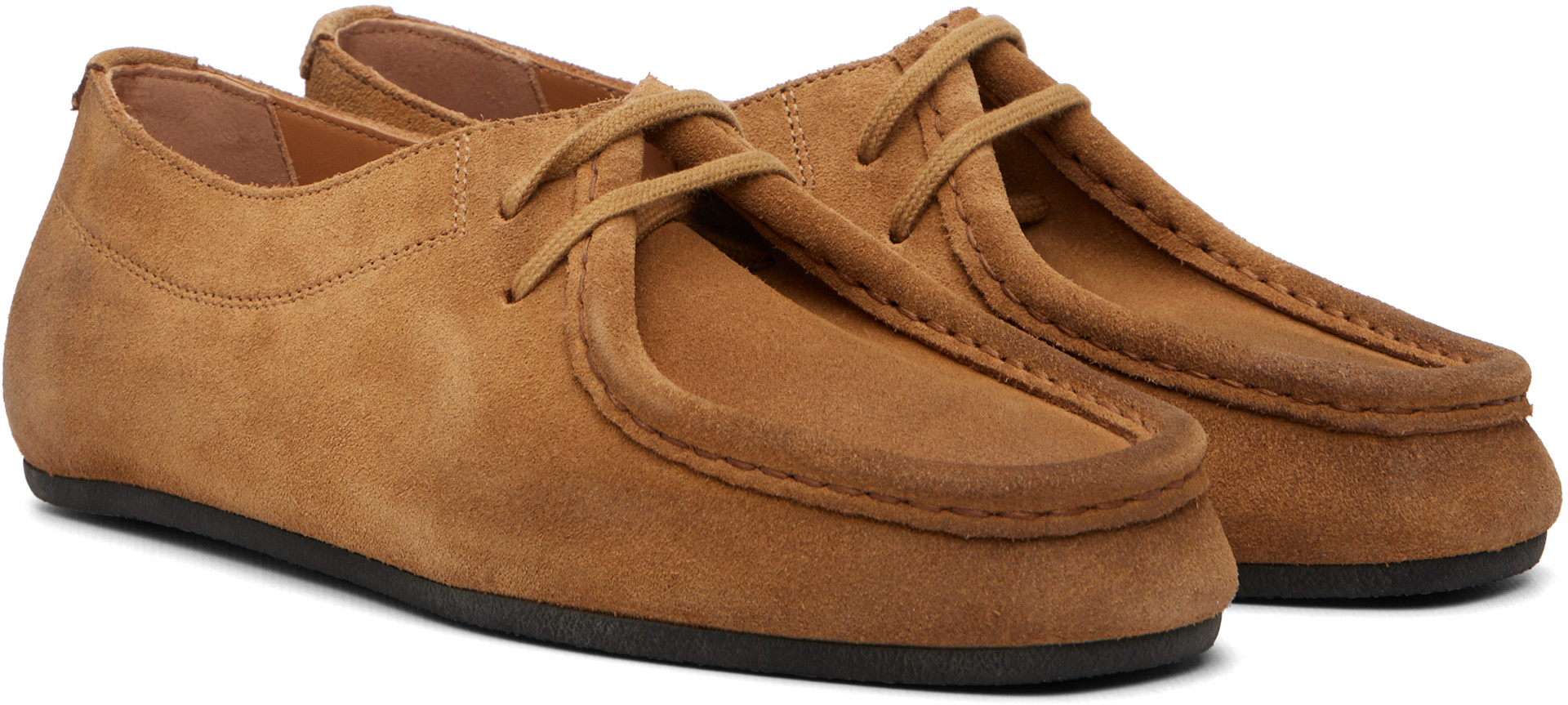 Jil Sander - Derbys Hood brun clair à laçage