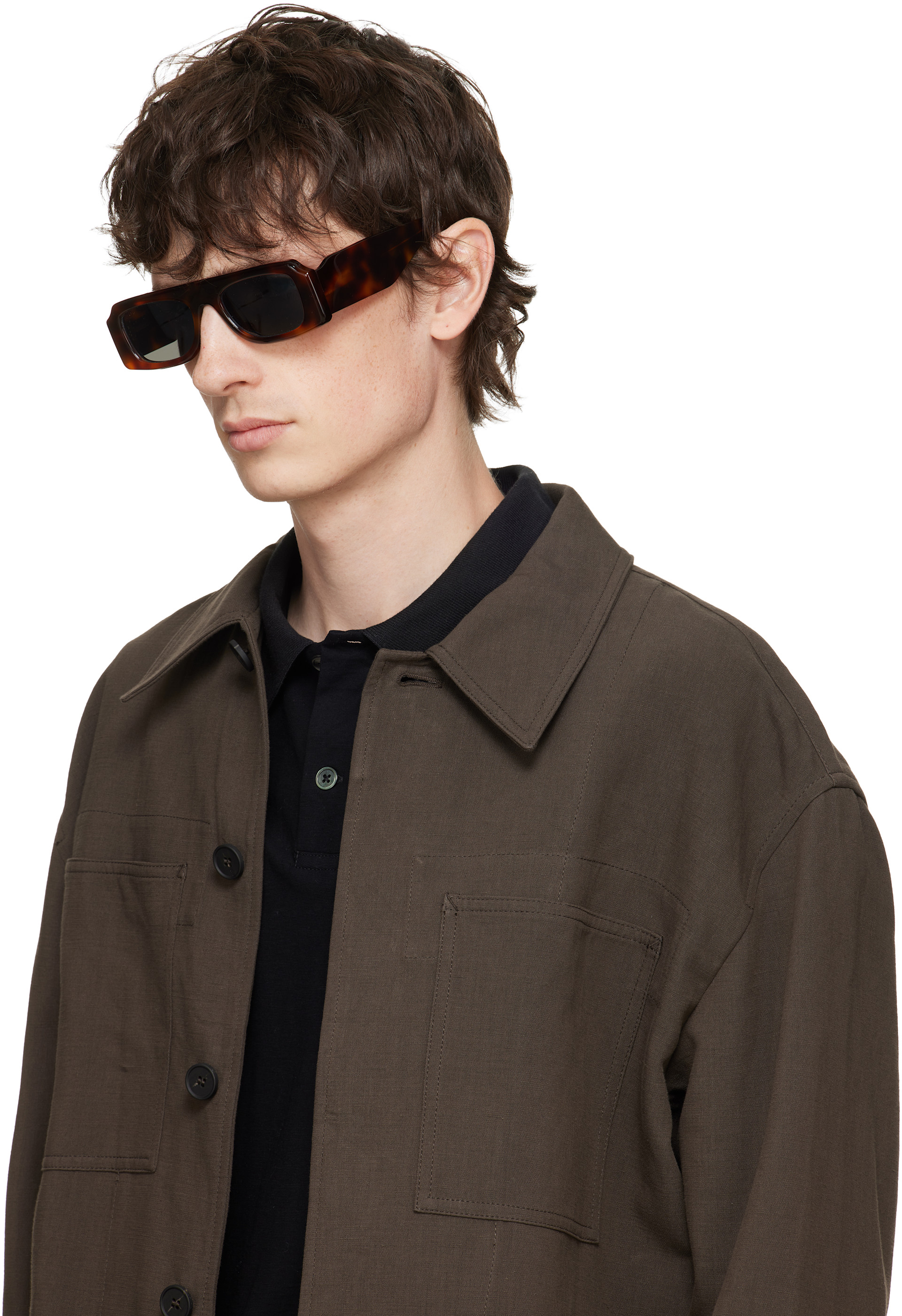 Jil Sander: ブラウン Oliver Peoples 'Edition 4' Sculptural