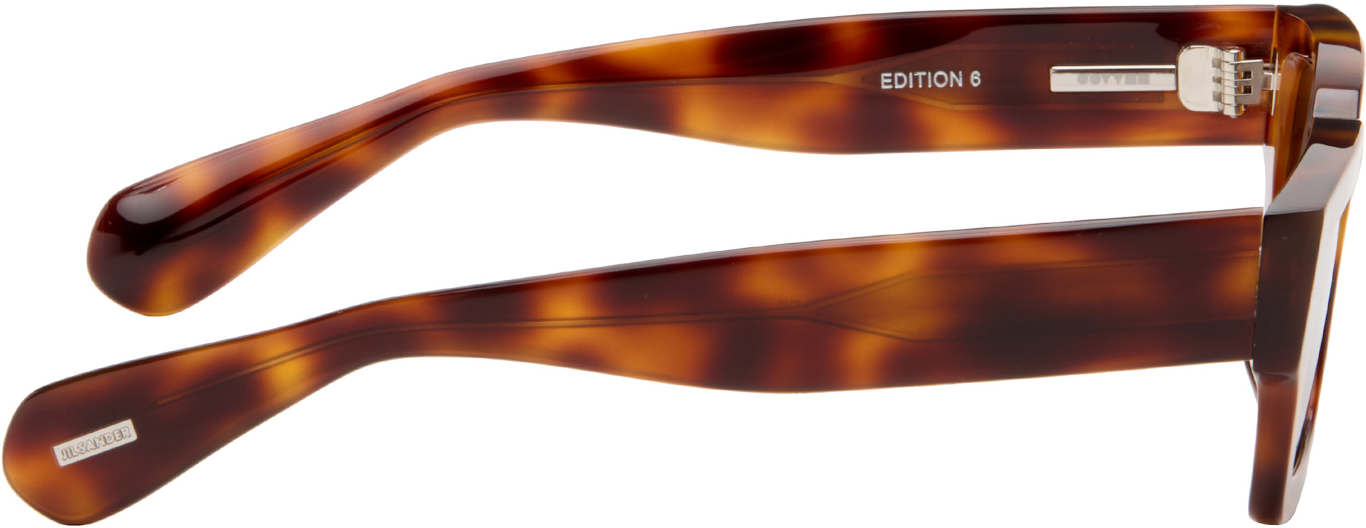 Jil Sander - 브라운 Oliver Peoples 렉탱글 에디션 6 선글라스