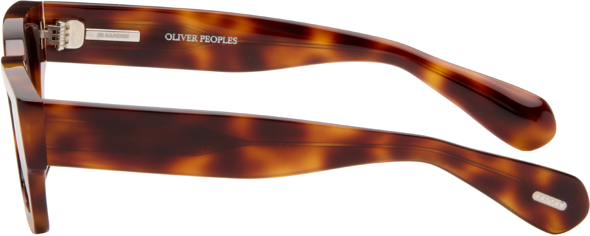 Jil Sander - 브라운 Oliver Peoples 렉탱글 에디션 6 선글라스