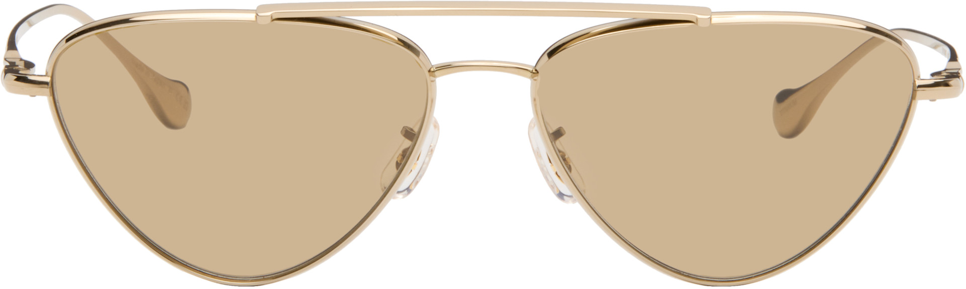 Jil Sander - Gold Oliver Peoples 'Edition 1' Aviator Sunglasses