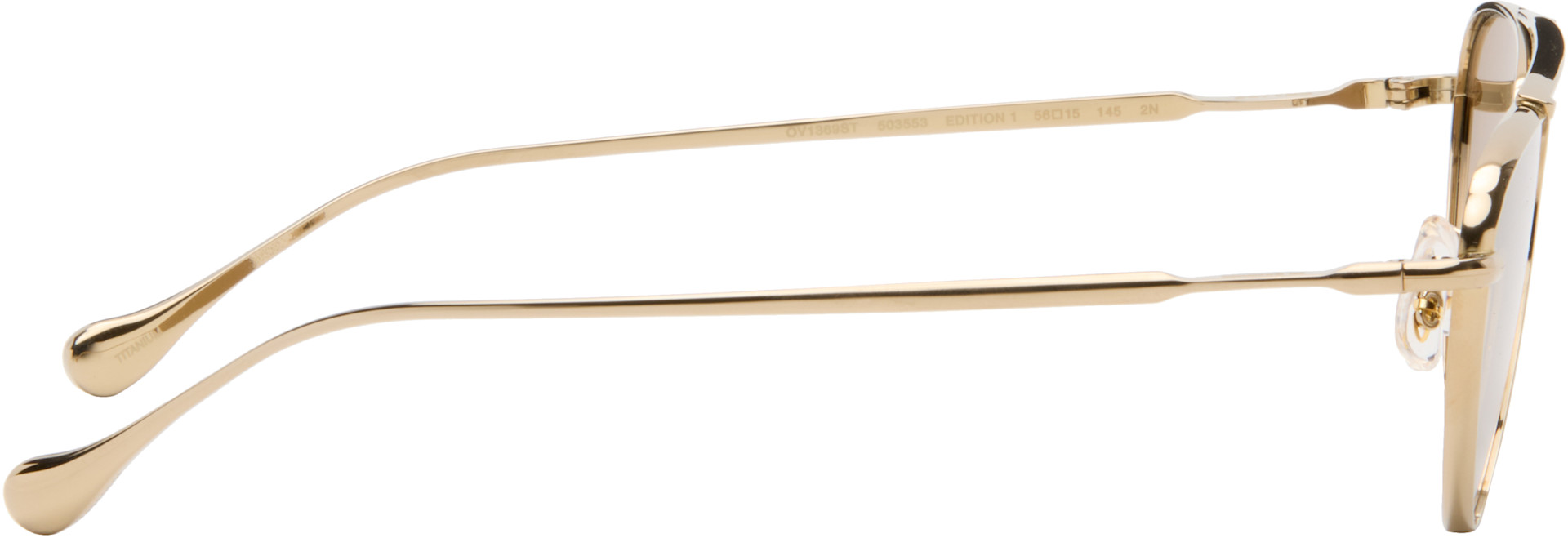 Jil Sander - Gold Oliver Peoples 'Edition 1' Aviator Sunglasses