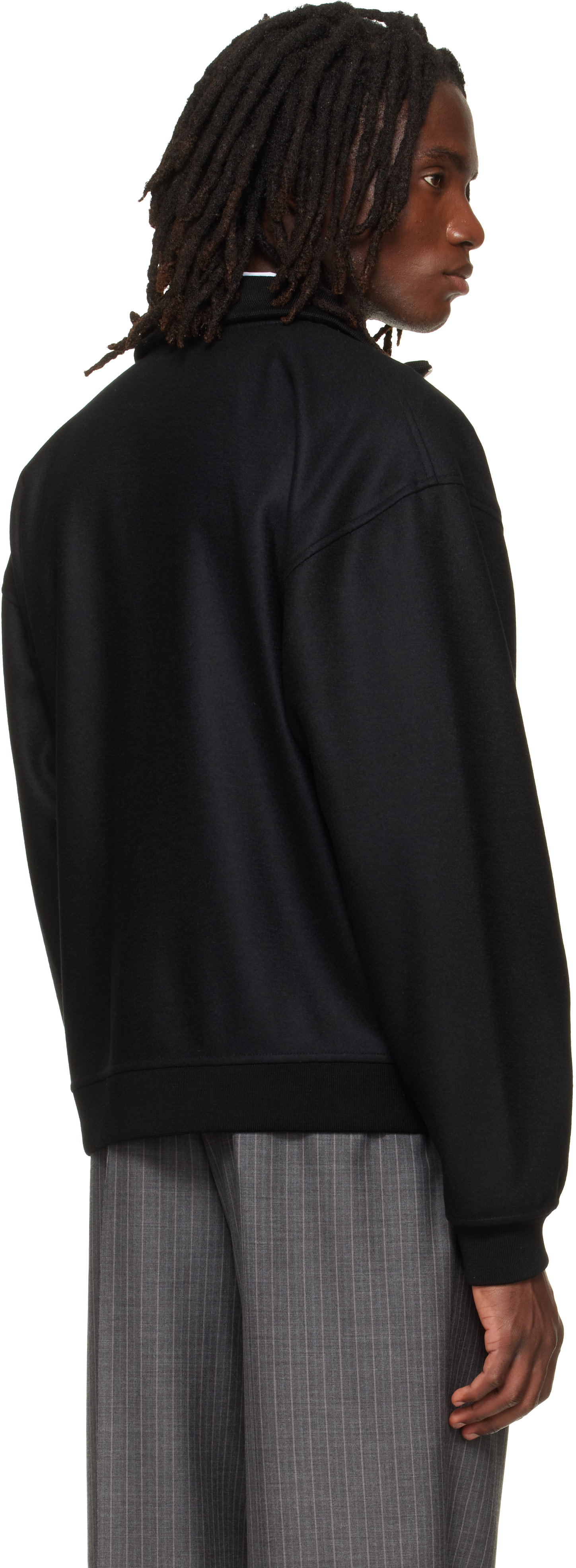 Jil Sander - Black Wool Melton Zip-Up Jacket
