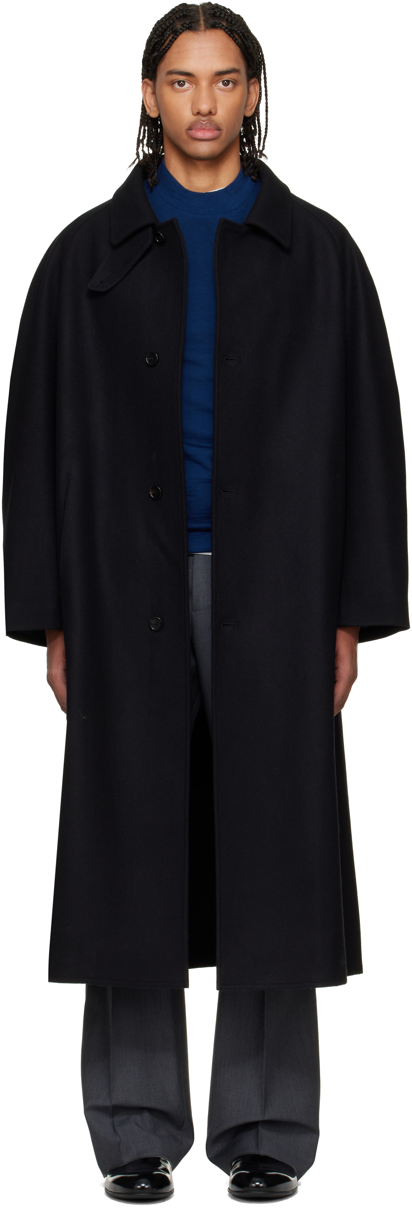 Jil Sander - Black Felt Wool Coat