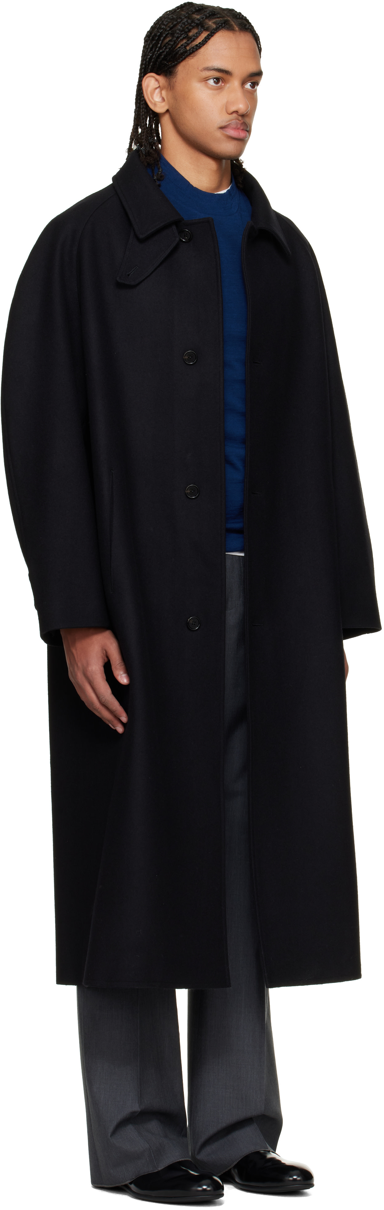 Jil Sander - Black Felt Wool Coat