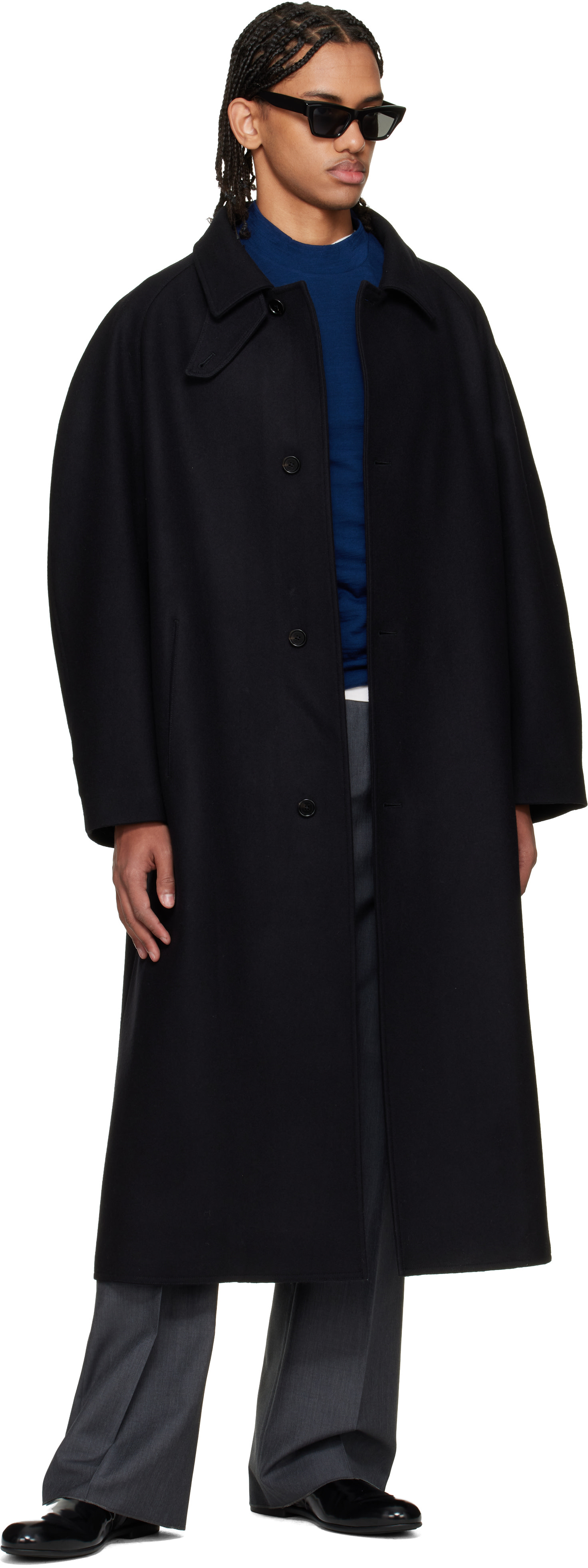 Jil Sander - Black Felt Wool Coat