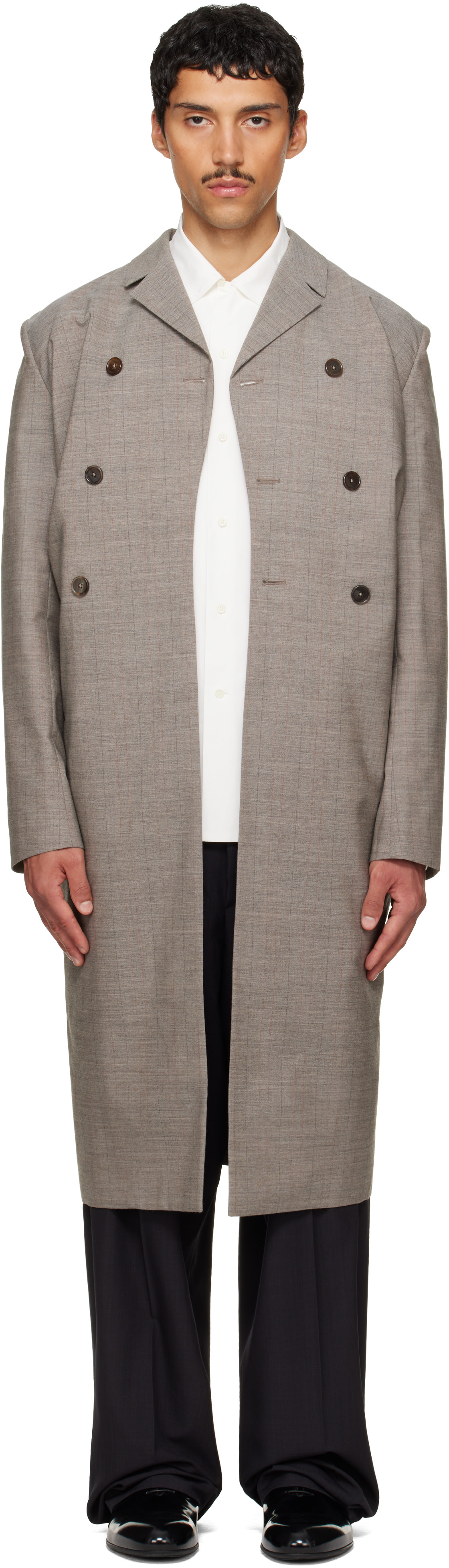 Jil Sander - Gray Double-Breasted Coat