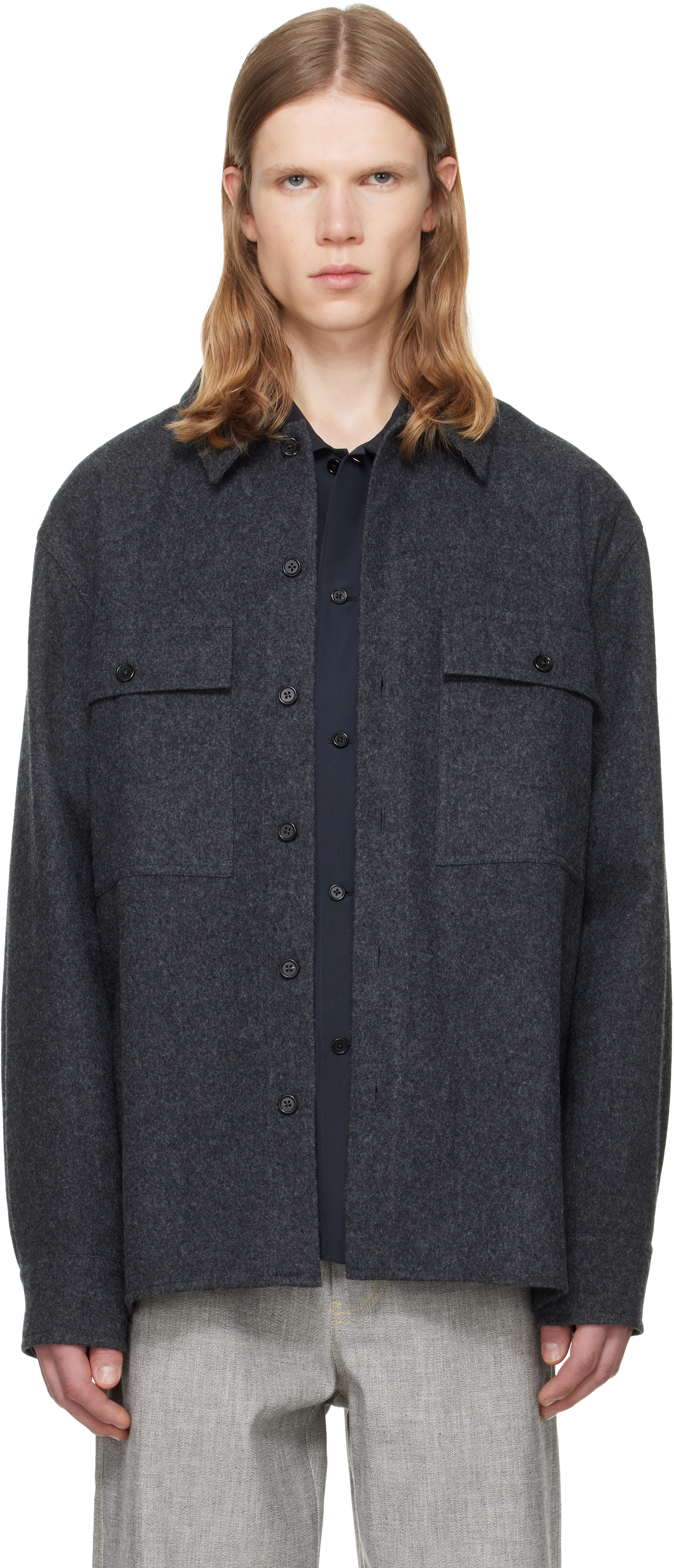 Jil Sander - Blouson-chemise gris