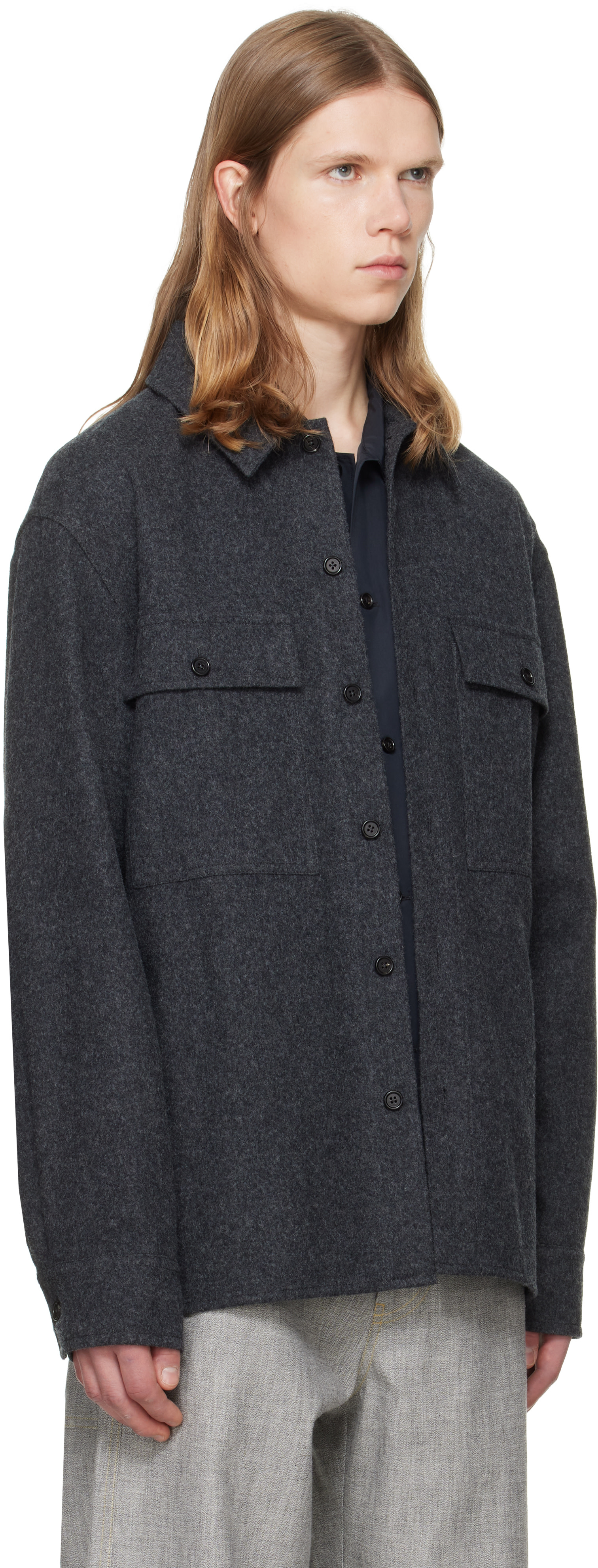 Jil Sander - Blouson-chemise gris