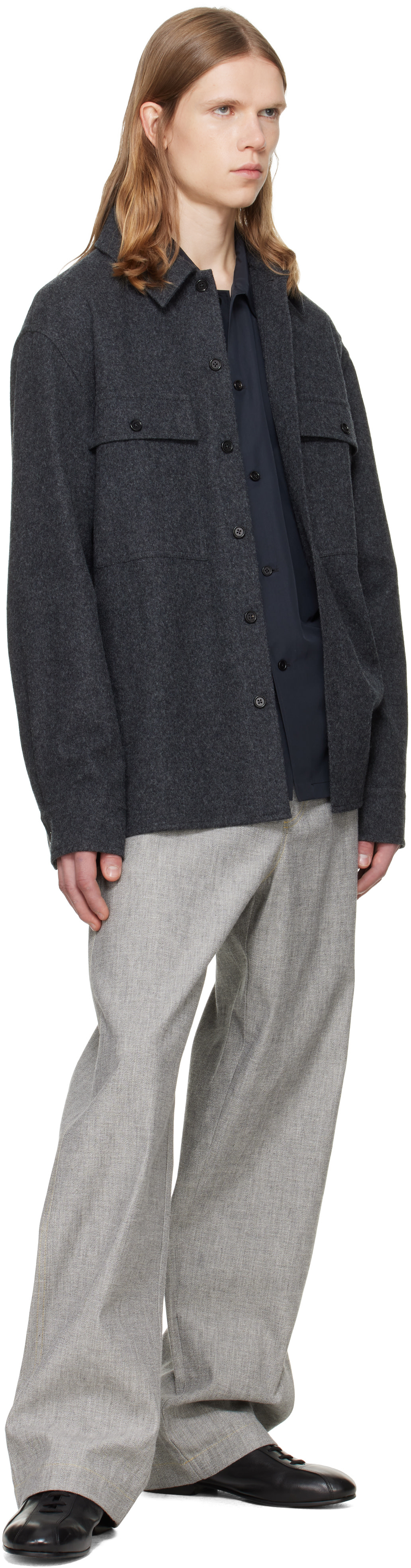 Jil Sander - Blouson-chemise gris