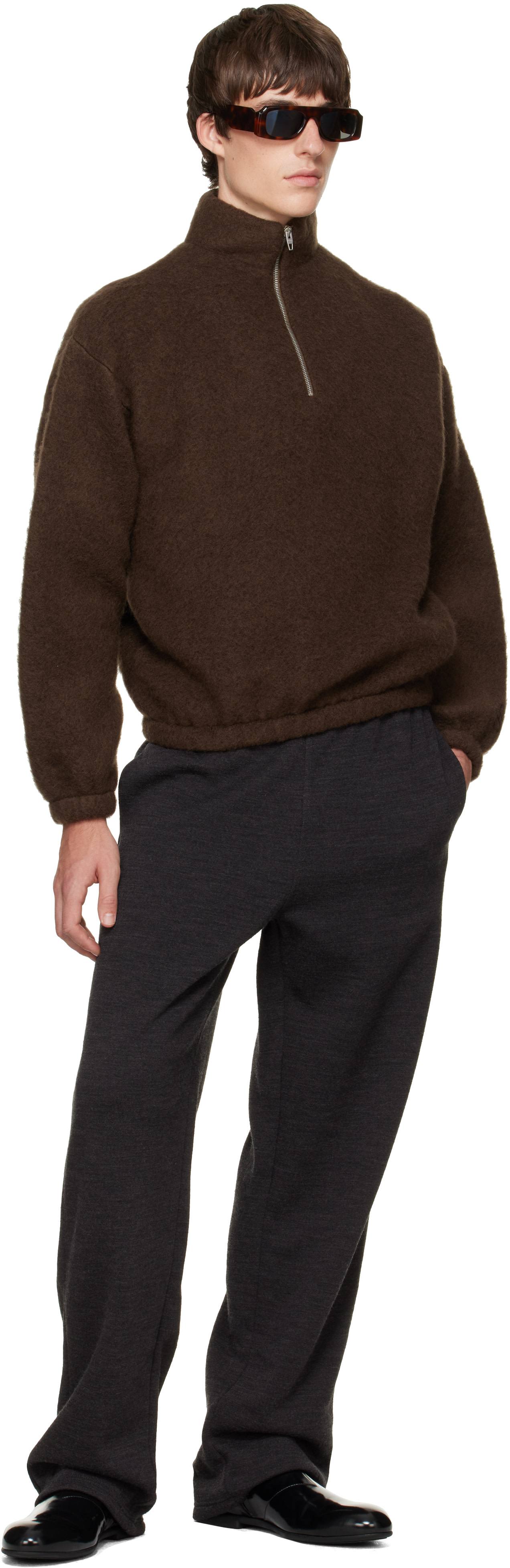 Jil Sander - Pantalon noir en molleton