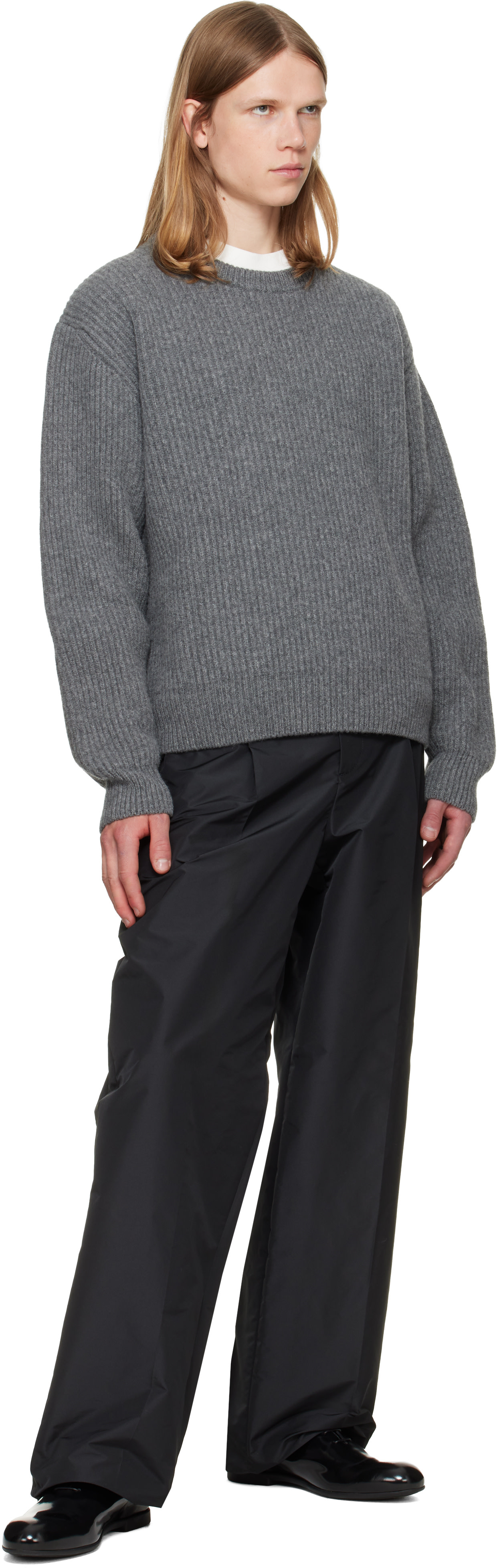 Jil Sander - Gray Wool Crew-Neck Sweater