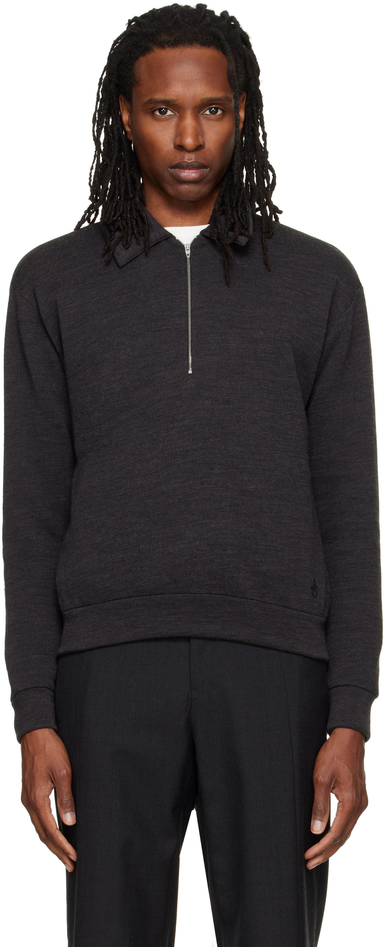 Jil Sander - Gray Cotton Blend Polo