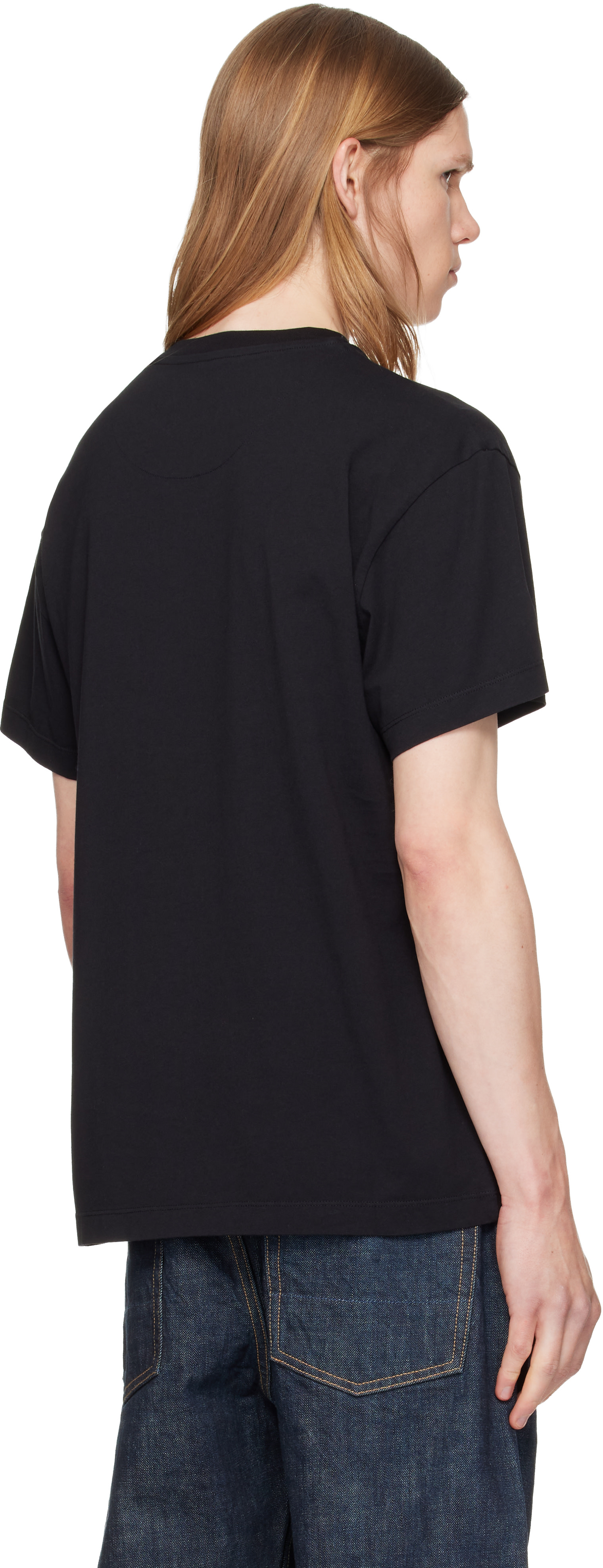 Jil Sander: Black Embroidered T-shirt | SSENSE