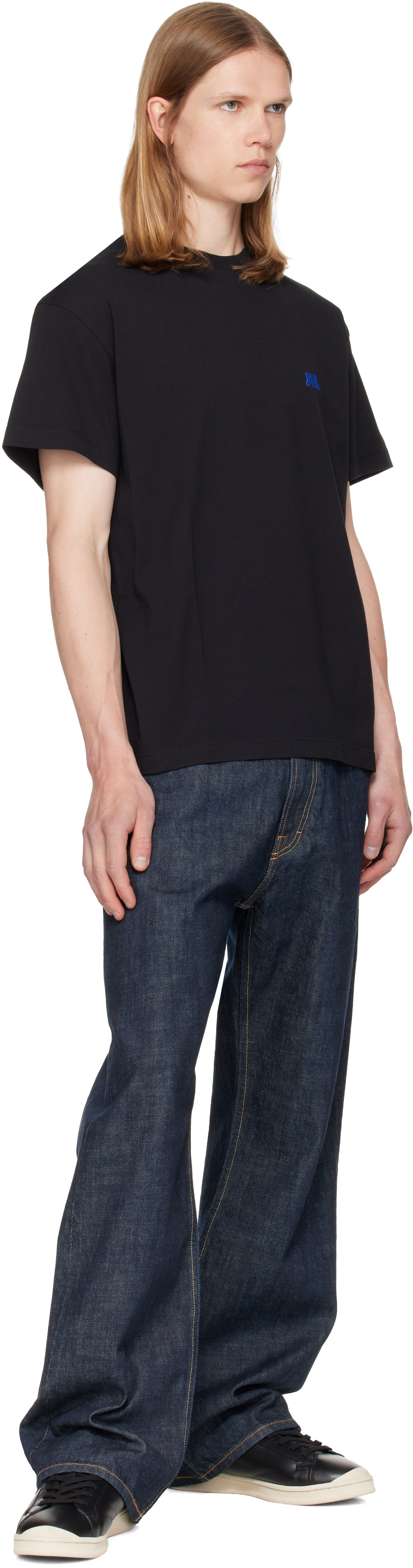 Jil Sander: Black Embroidered T-shirt | SSENSE