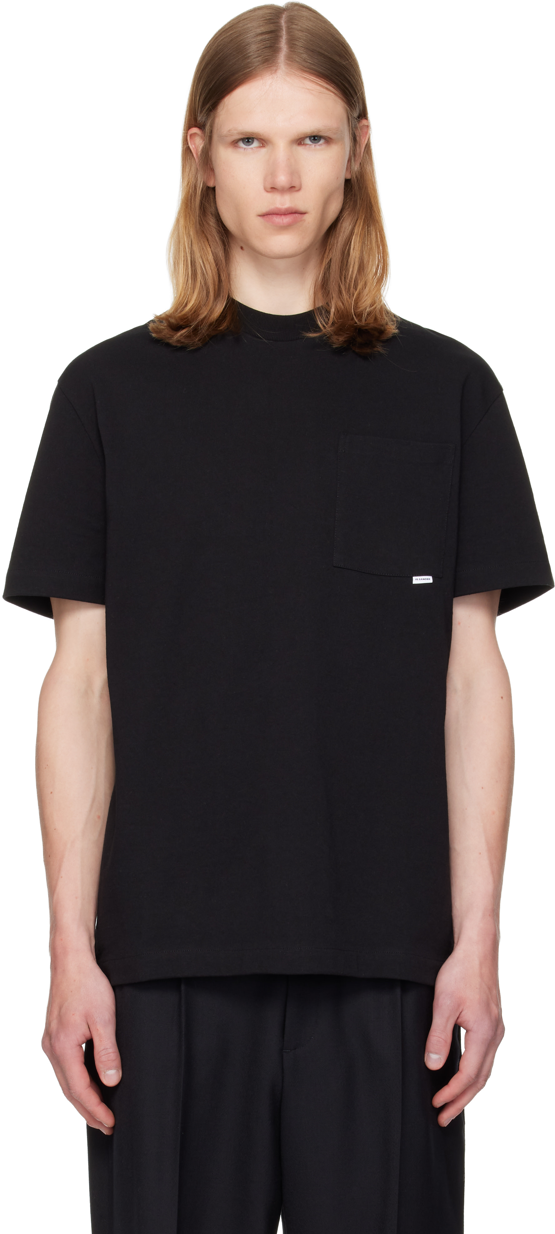 Jil Sander: Black Pocket T-shirt | SSENSE