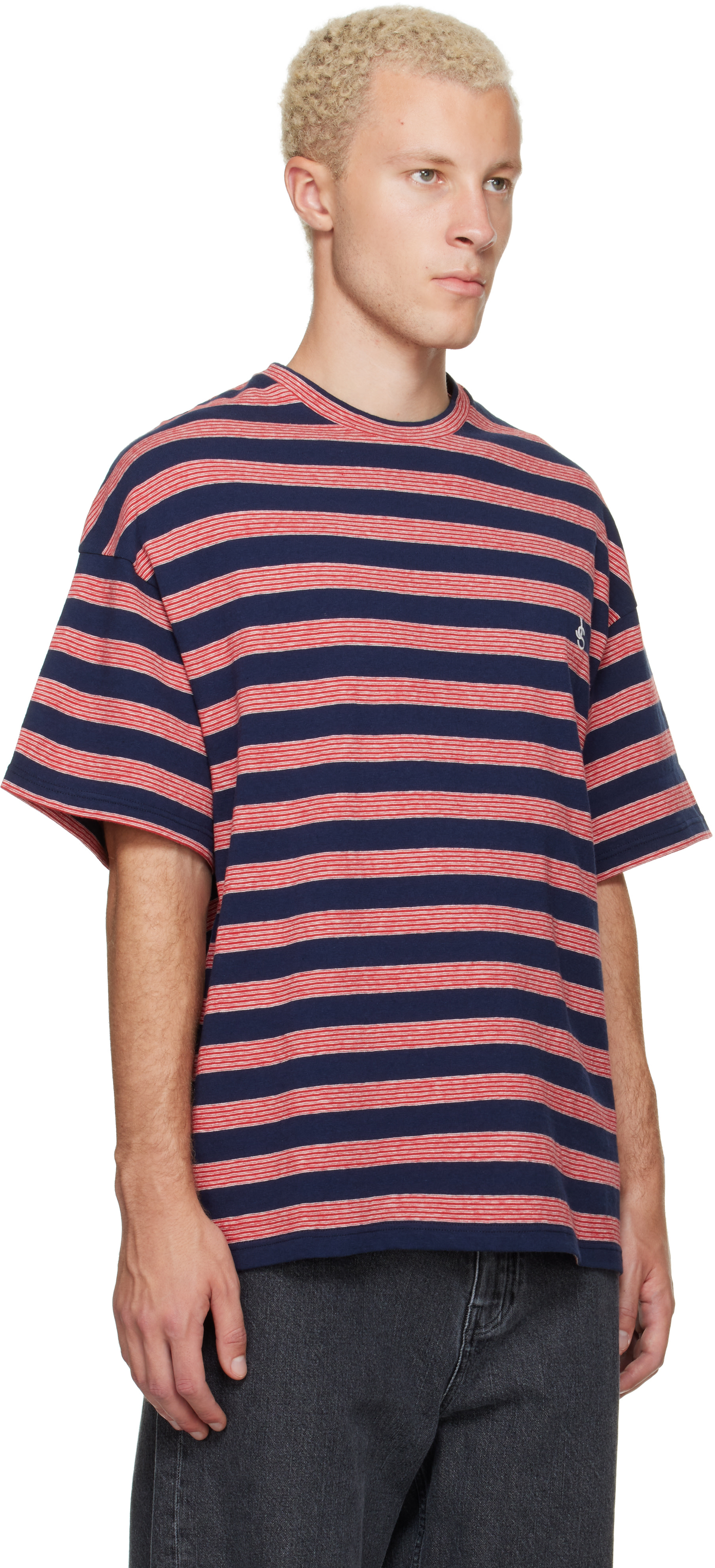 Jil Sander: Navy & Red Striped T-shirt | SSENSE