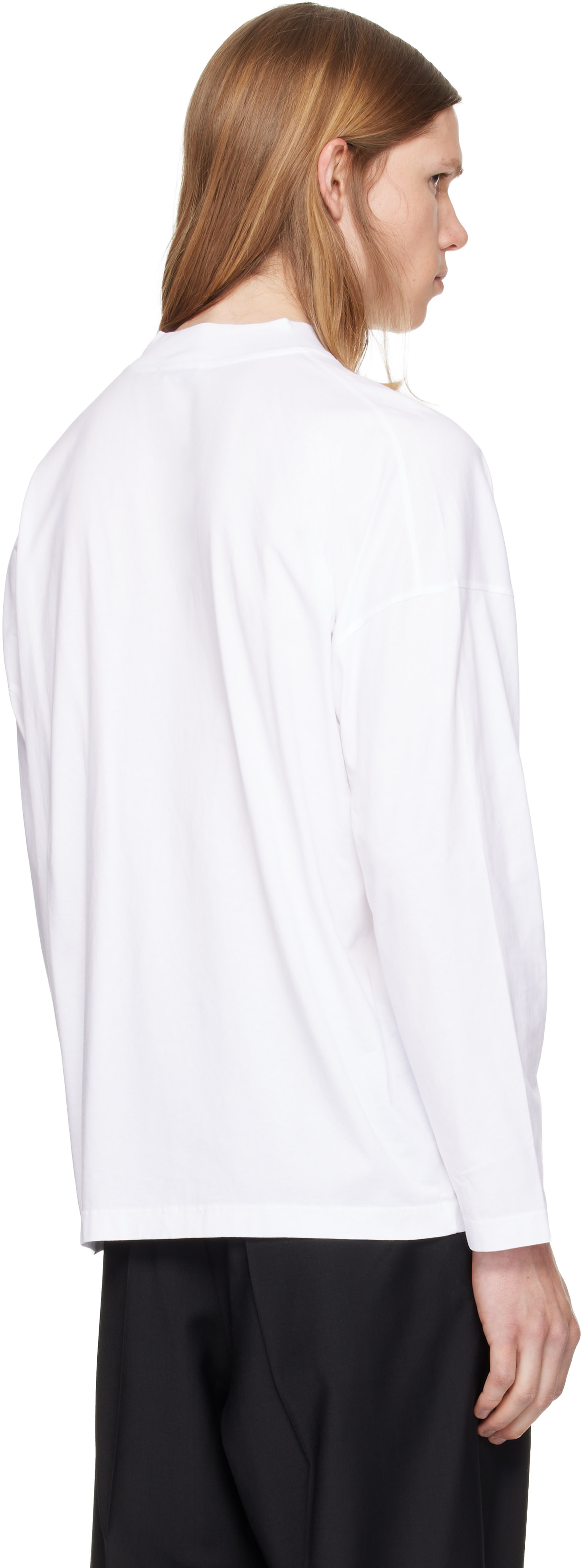 Jil Sander: White Cotton Mock-Neck T-shirt | SSENSE