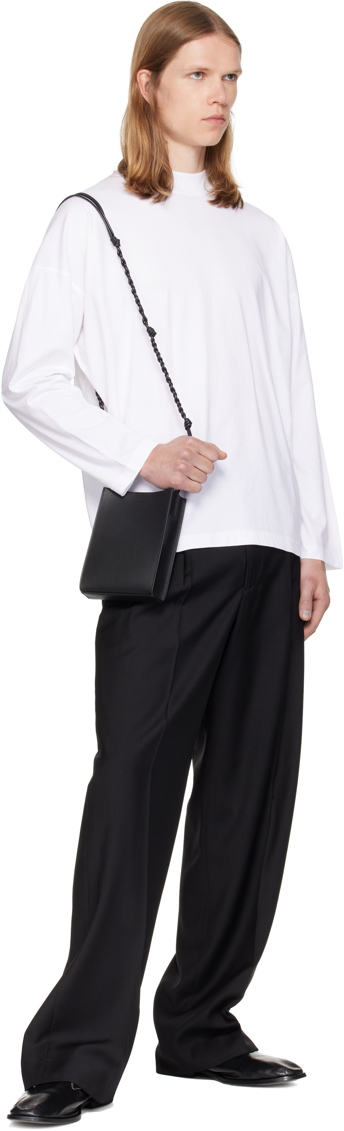 Jil Sander: White Cotton Mock-Neck T-shirt | SSENSE