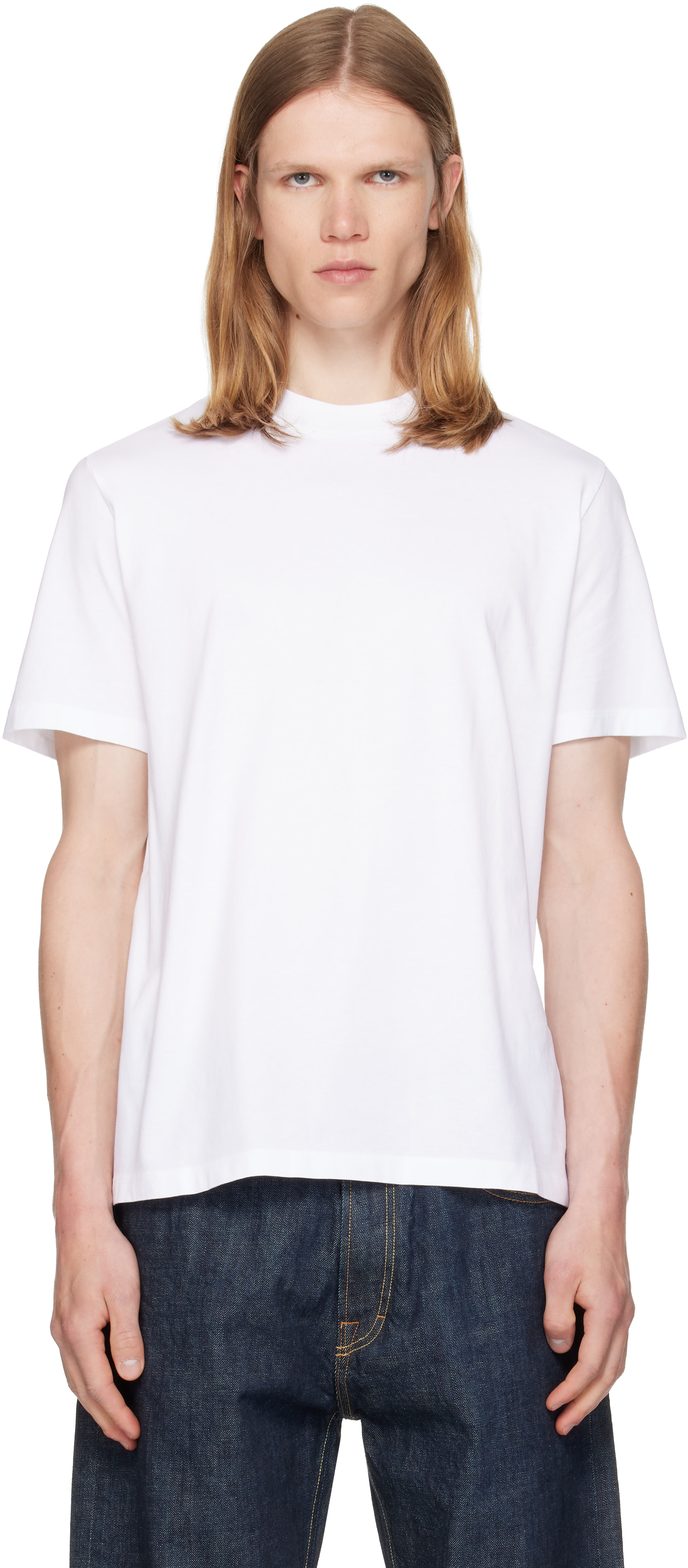 Jil Sander: White Crew-Neck T-shirt | SSENSE