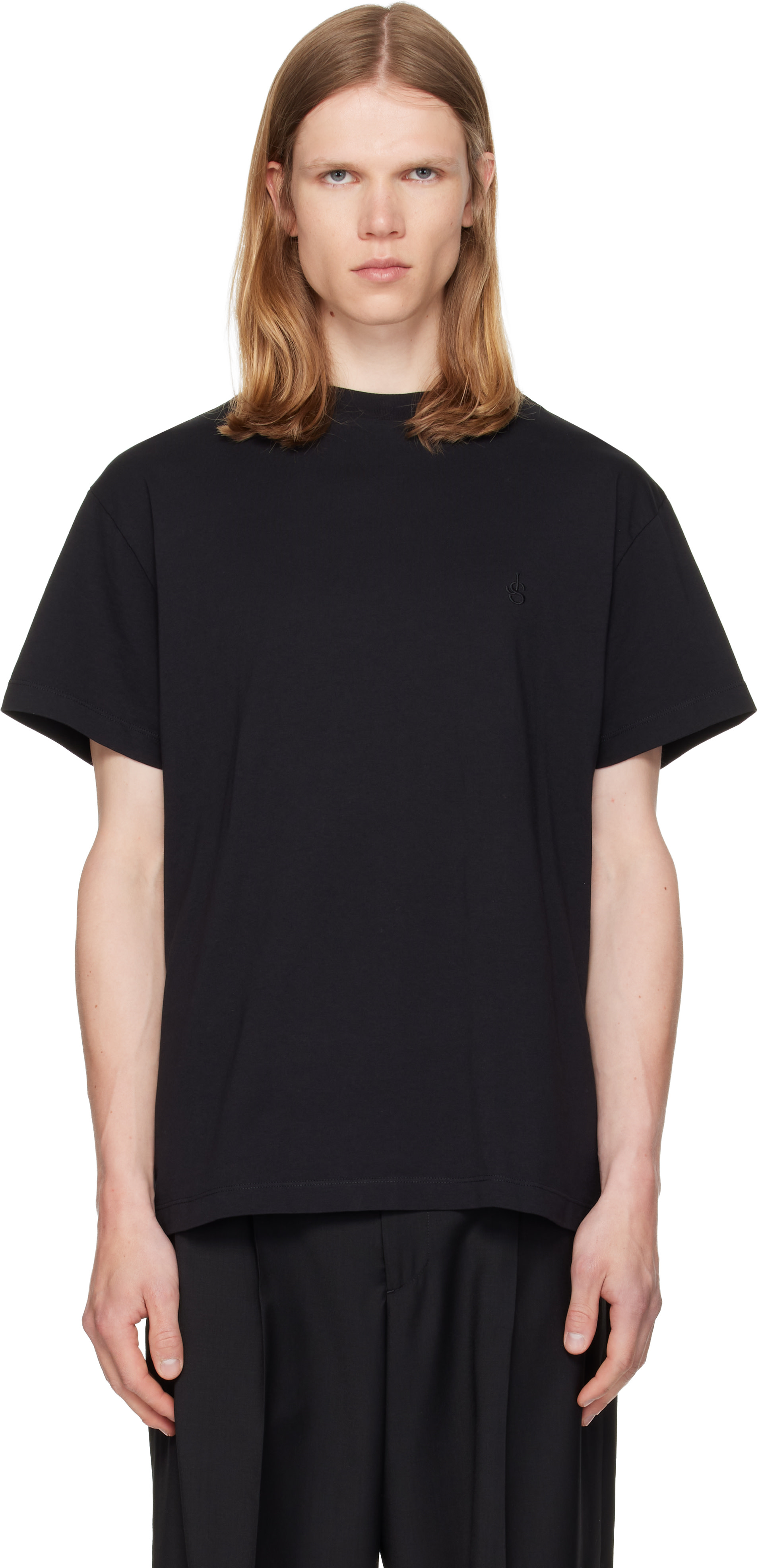 Jil Sander: Three-Pack Black Crew-Neck T-shirts | SSENSE