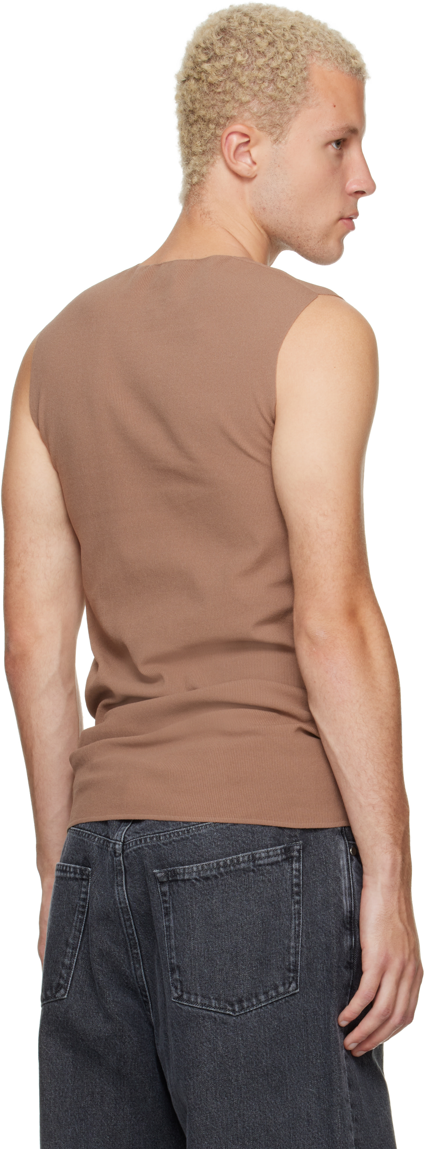 Jil Sander - Tan Ribbed Tank Top