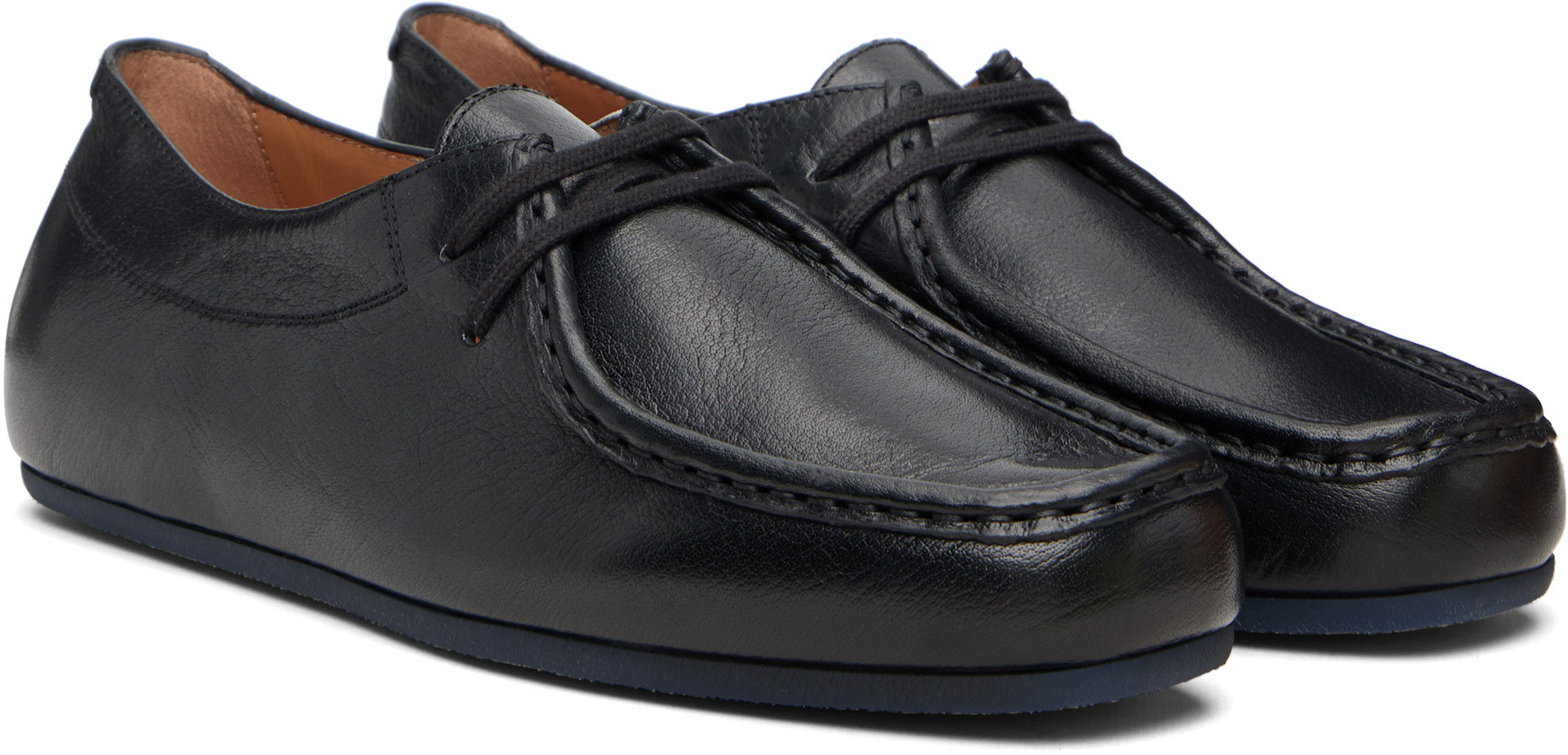 JIL SANDER メンズ ドレスシューズ ブラック 8.5 Jil Sander: Black Hood Lace-Up Derbys | SSENSE
