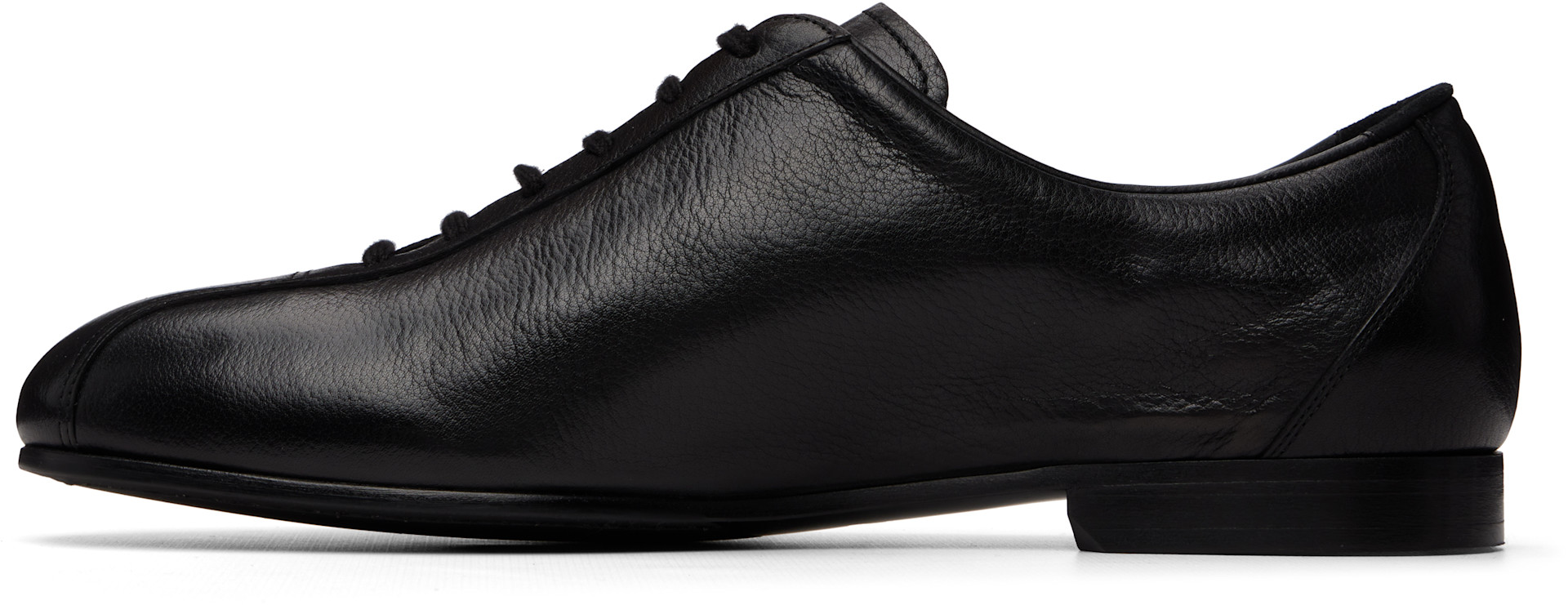 24SS jil sander 革靴 Jil Sander: Black Hamburg Lace-Up Oxfords | SSENSE