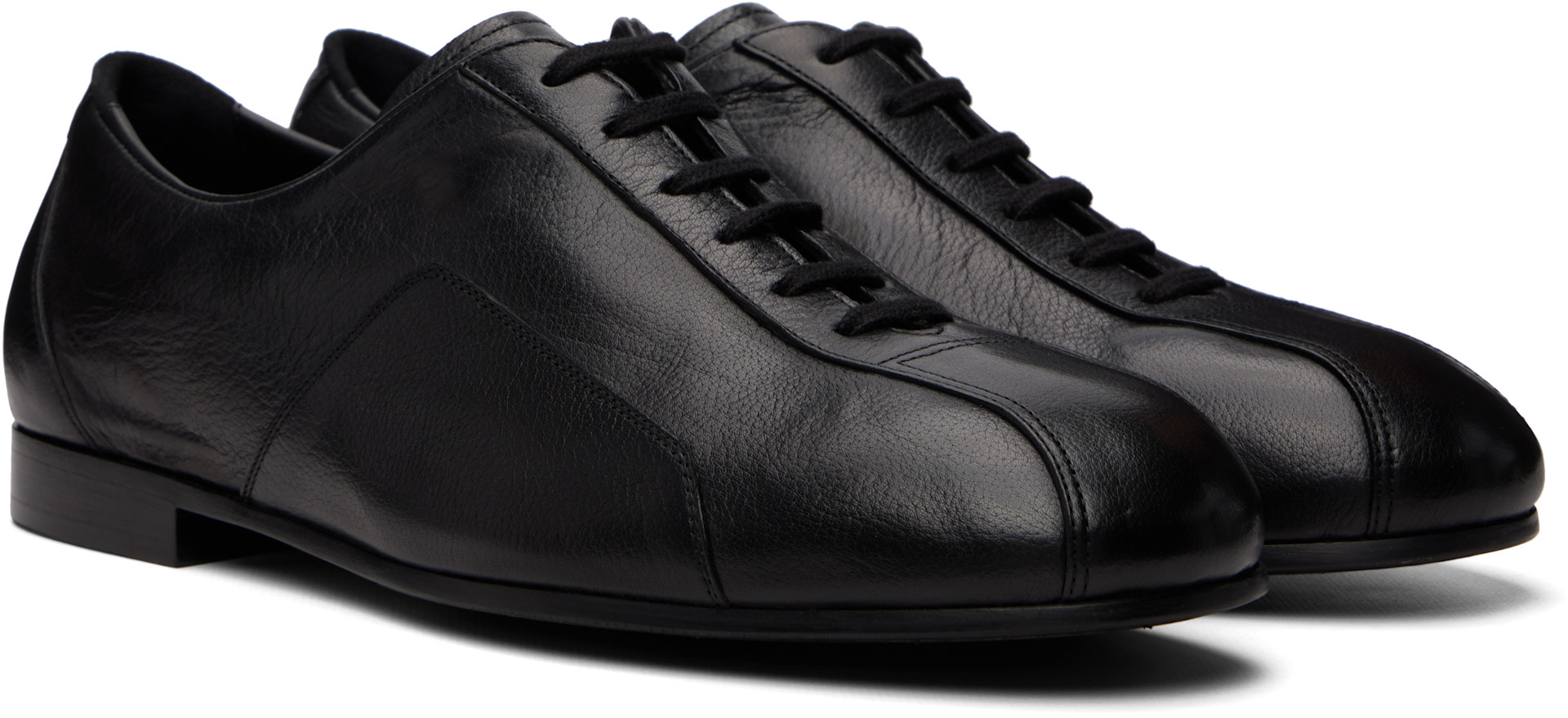 Jil Sander: Black Hamburg Lace-Up Oxfords | SSENSE