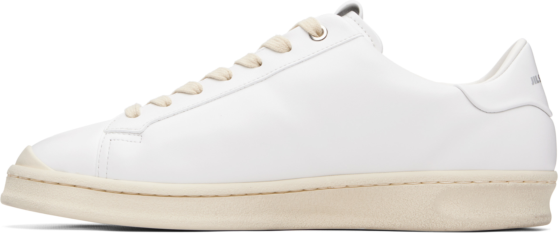 Jil Sander - Baskets blanches en cuir de veau