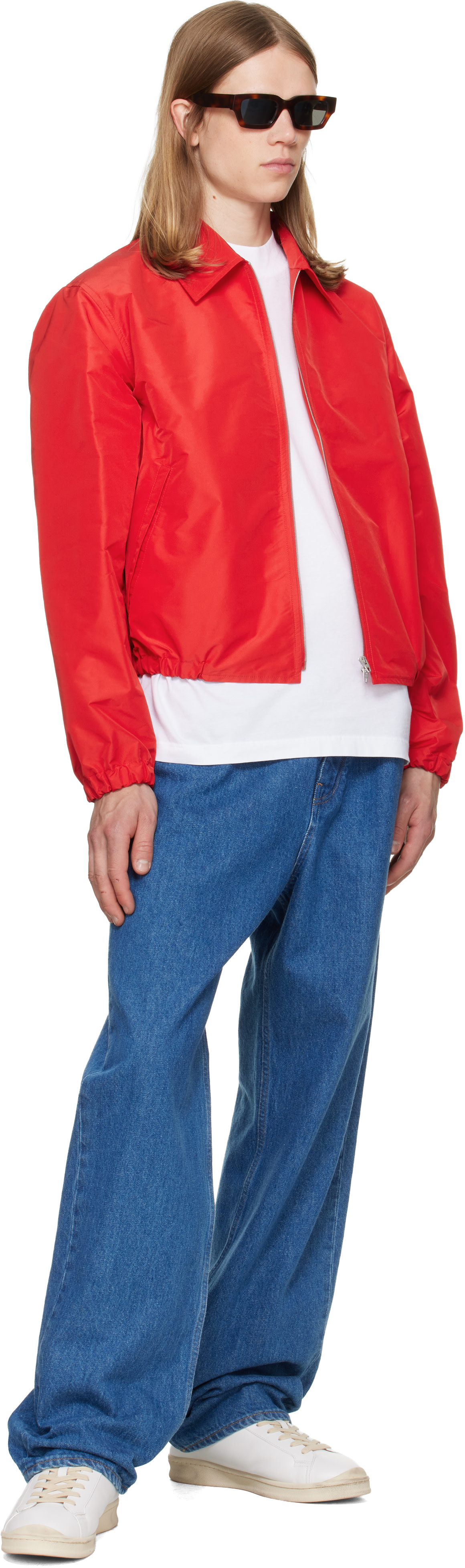 Jil Sander - Baskets blanches en cuir de veau