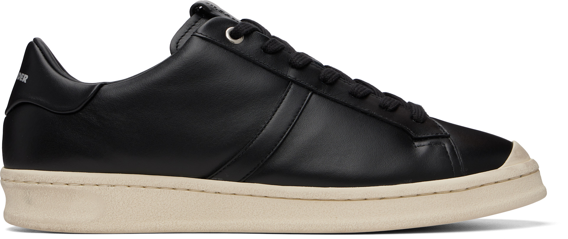 JIL SANDER ブラック レザーシューズ Jil Sander: Black Leather Sneakers | SSENSE
