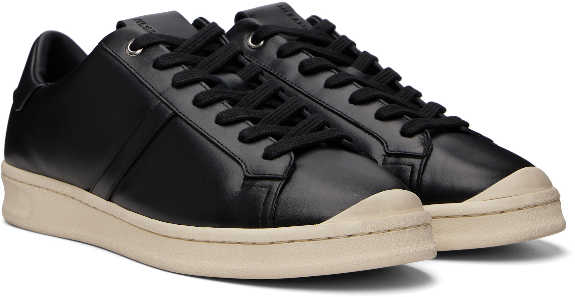 HIROJIL SANDER ブラックレザー スニーカー Jil Sander: Black Leather Sneakers | SSENSE