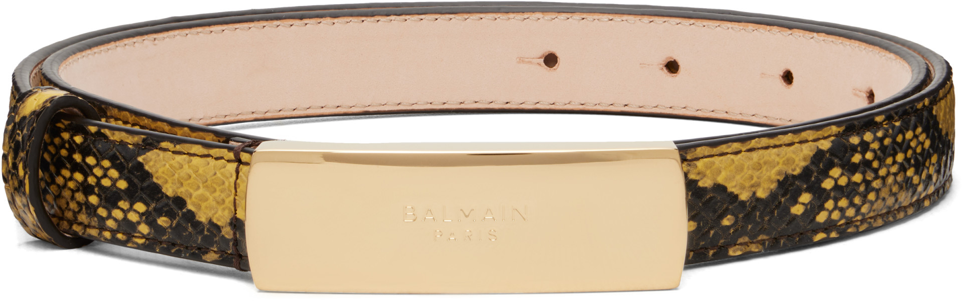 Balmain - 옐로우 발망 가죽 벨트