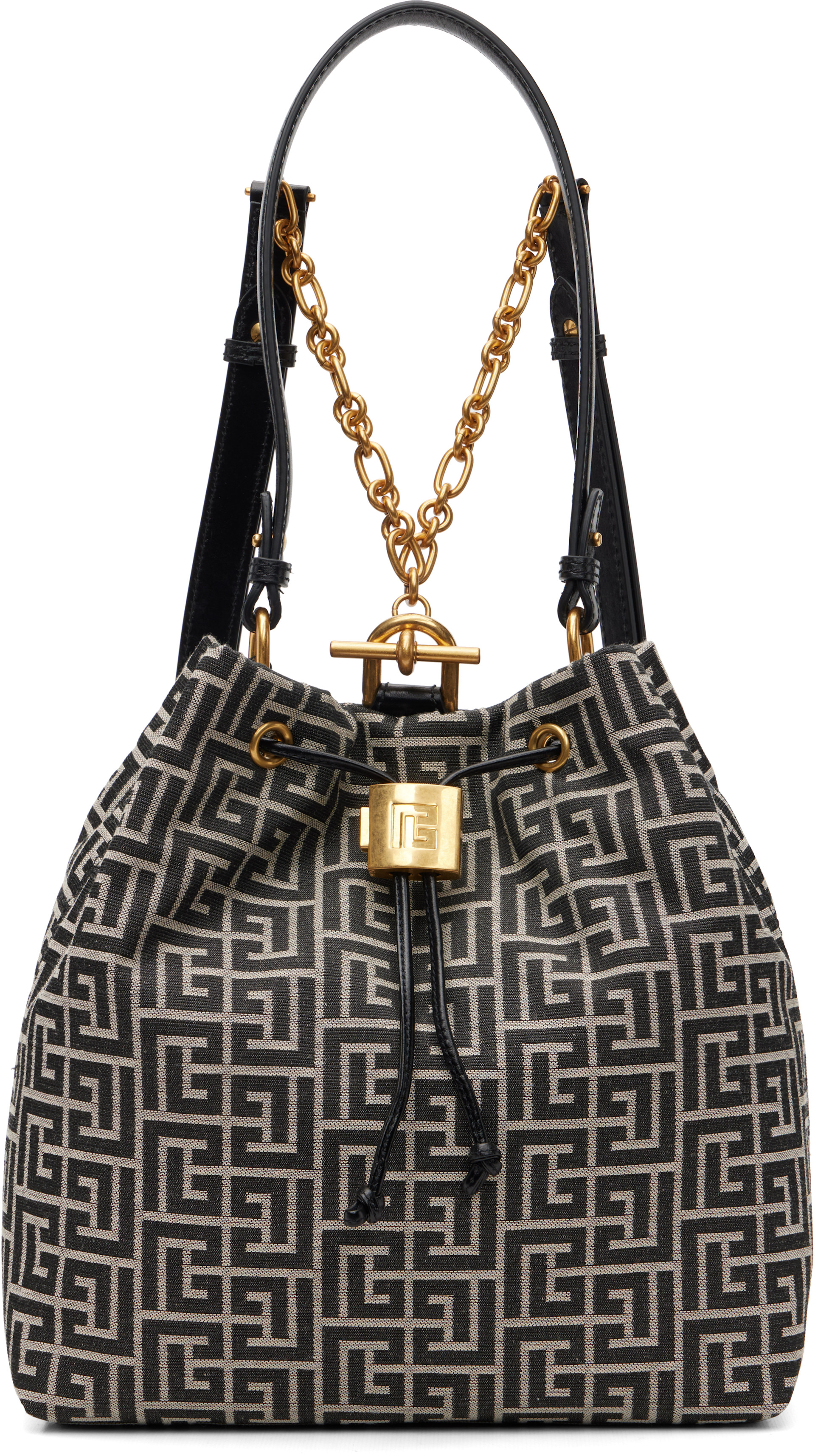Balmain - Sac à dos Pulse noir en jacquard à monogrammes