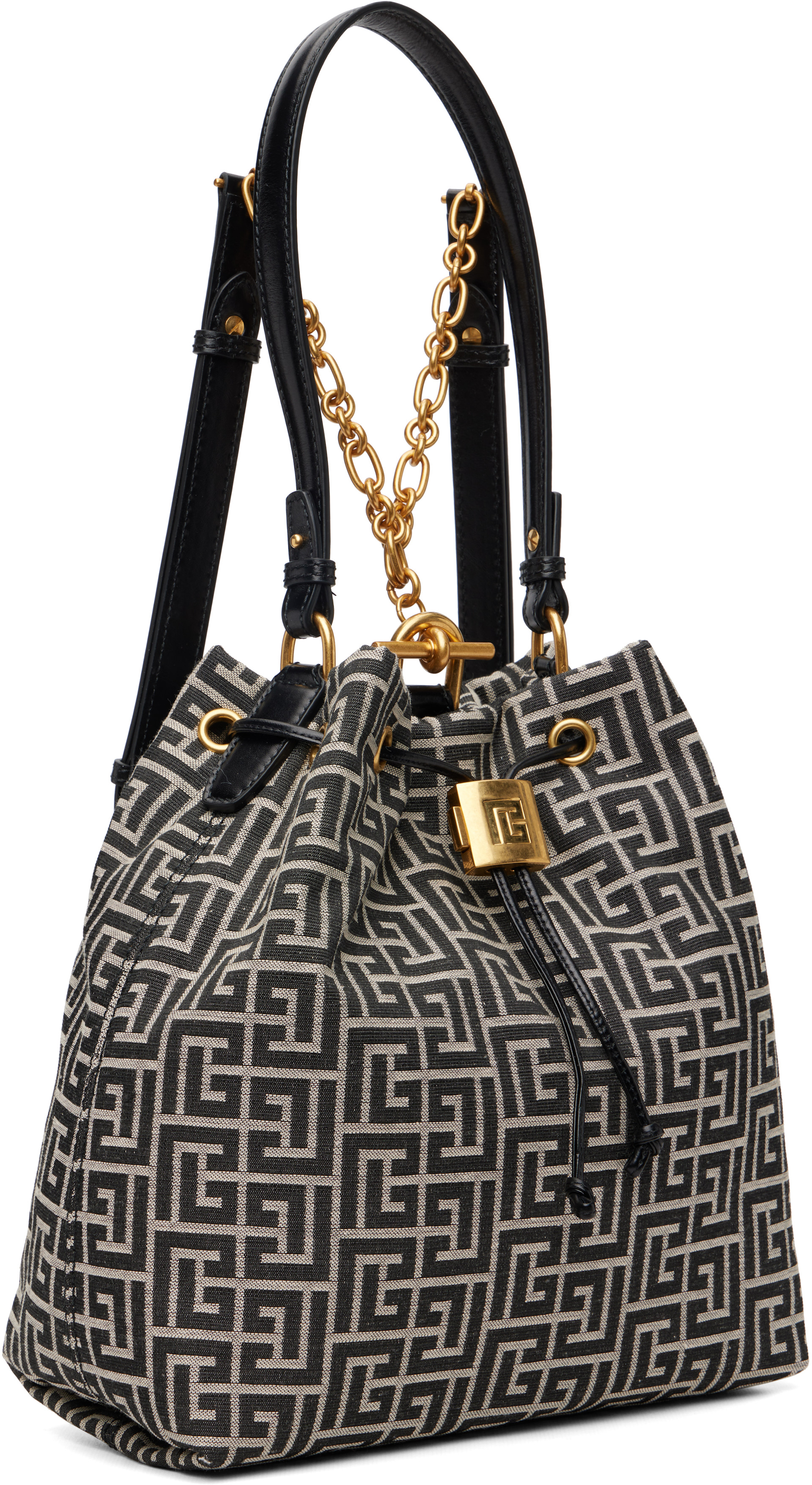 Balmain - Sac à dos Pulse noir en jacquard à monogrammes